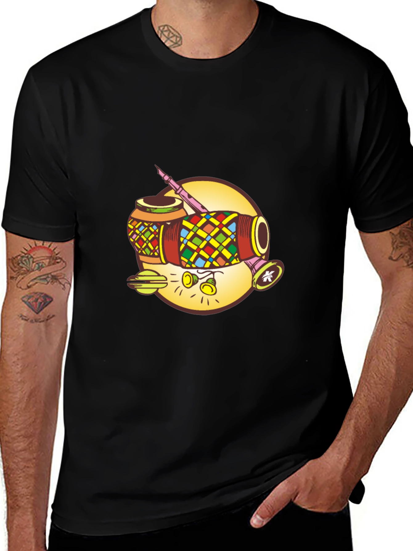 Variant 10 of Unique Graphic Tee: Traditional Culture Design