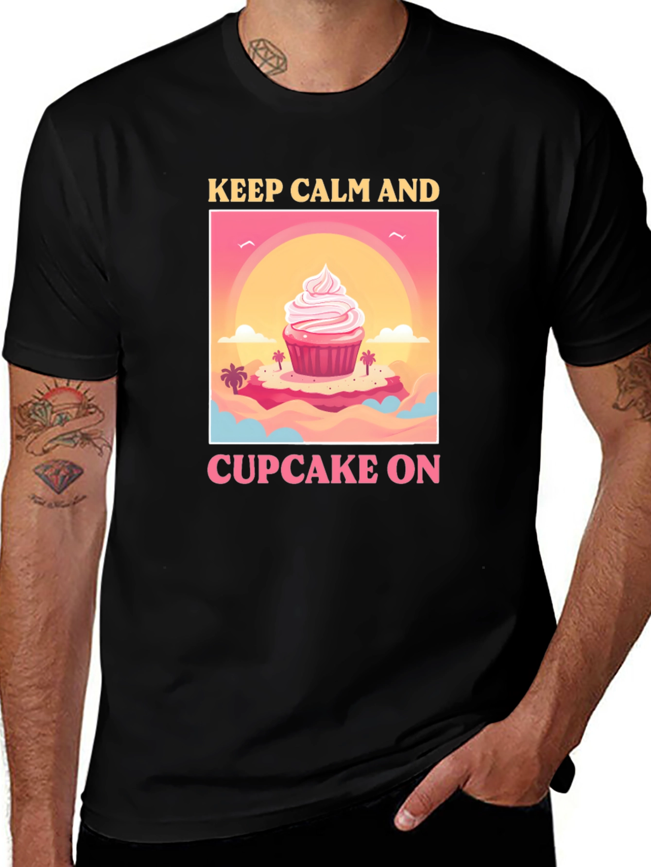 Variant 11 of Keep Calm and Cupcake On Graphic Tee