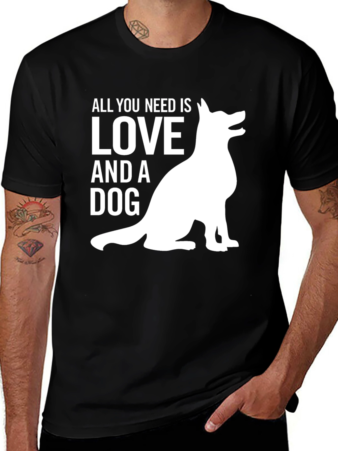 Variant 29 of Love and Dog Graphic Tee - Black