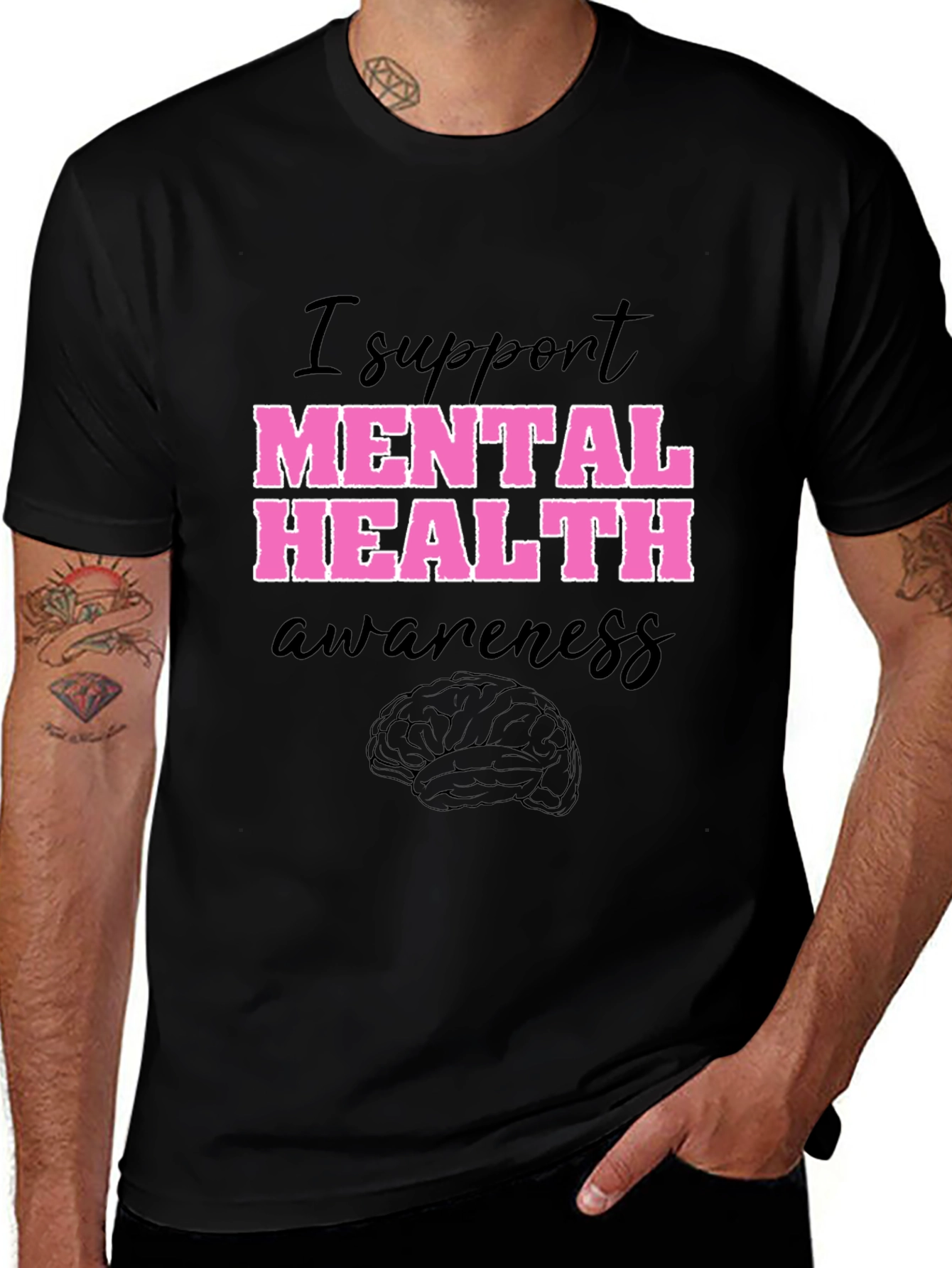 Variant 17 of Mental Health Awareness Support Tee - Black
