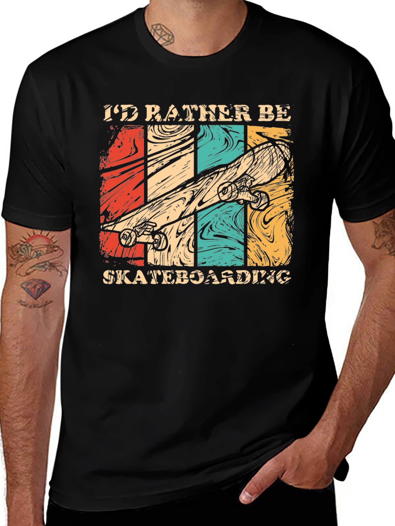 Variant 18 of Skateboarding Graphic Tee - I'd Rather Be Skateboarding