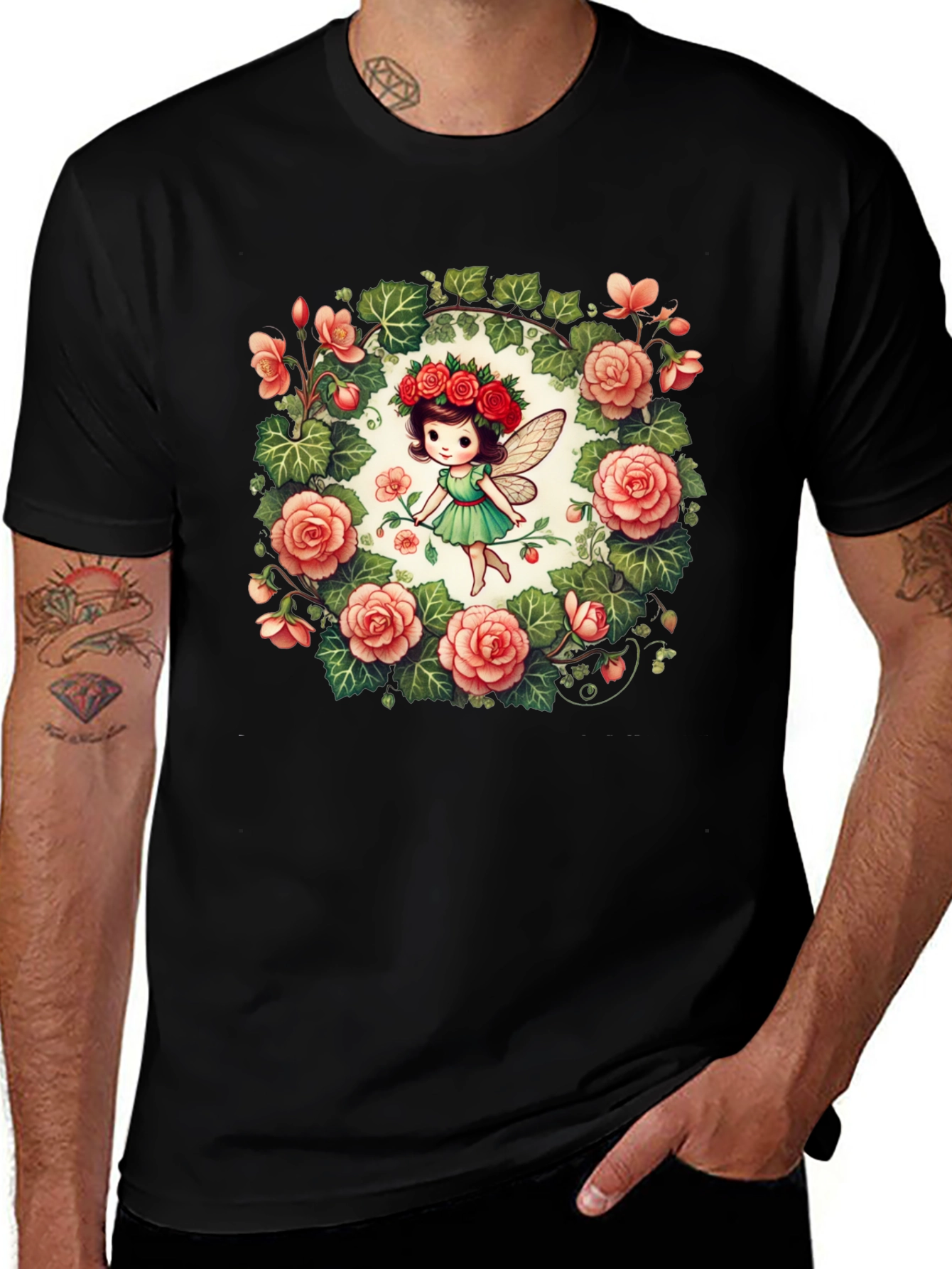Variant 29 of Fairy Garden T-Shirt - Cute Floral Graphic Tee