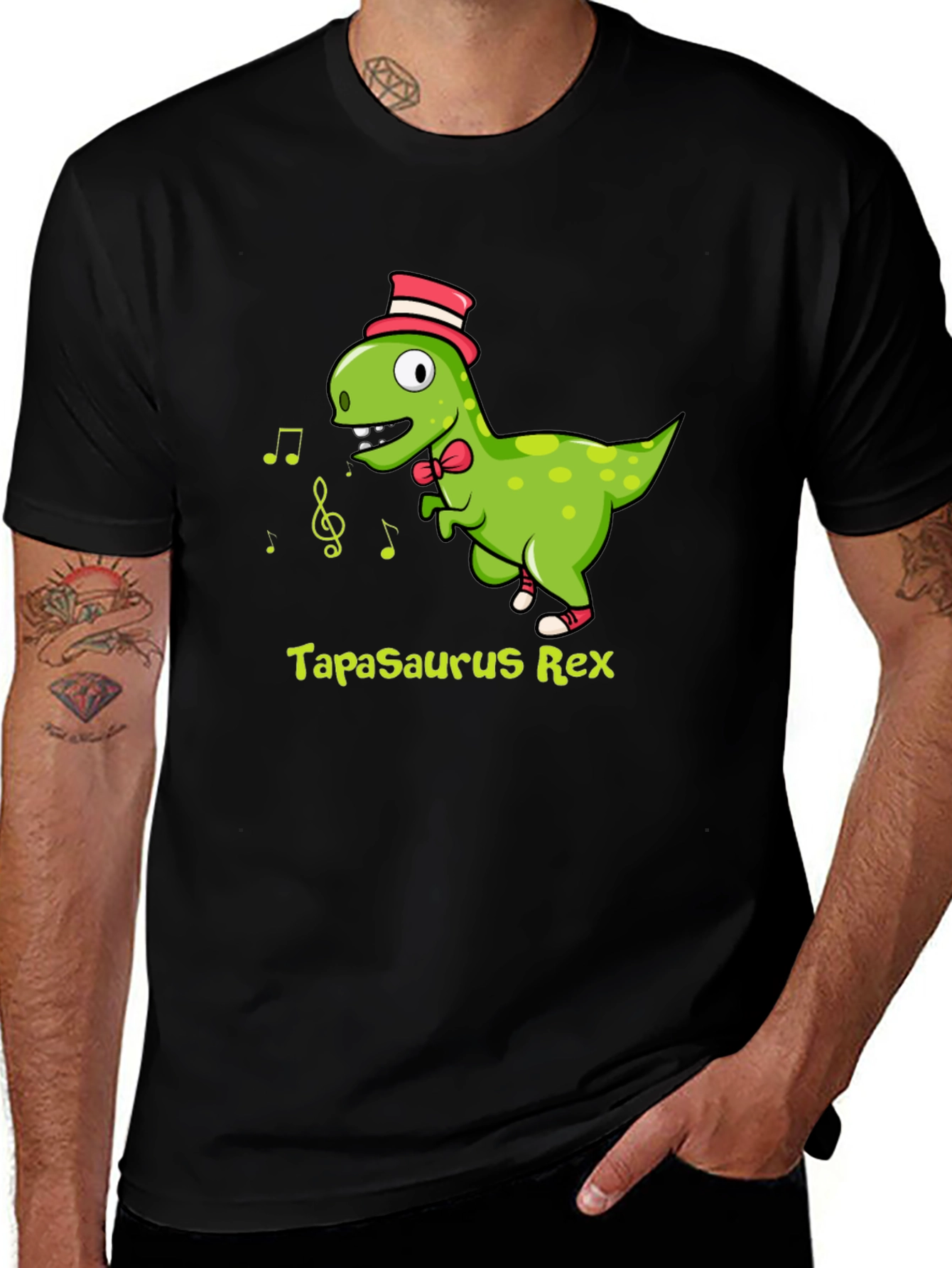 Variant 18 of Tapasaurus Rex Black Cotton Graphic Tee