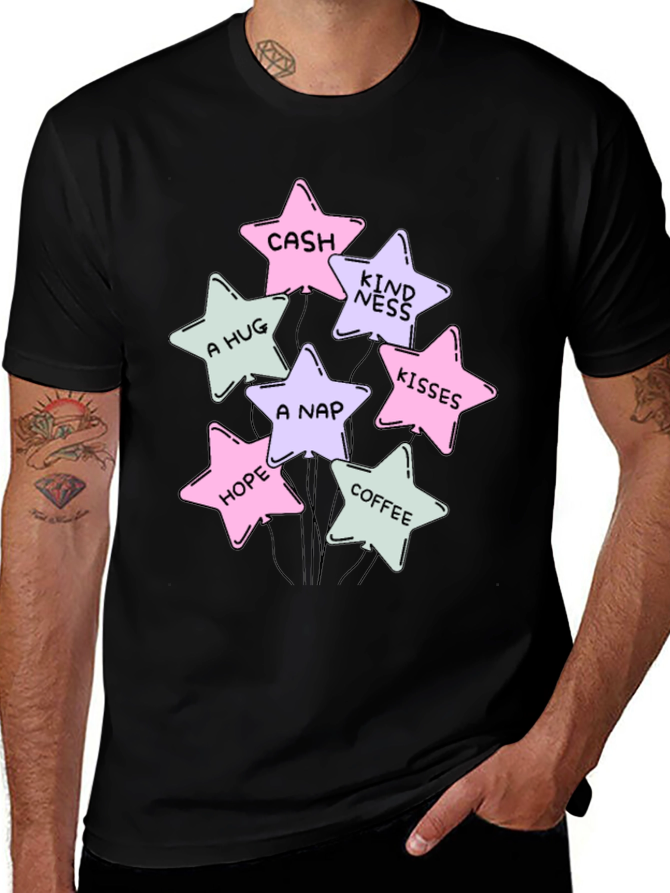 Variant 2 of Stars Cash Hugs Nap Hope Coffee Kisses T-Shirt