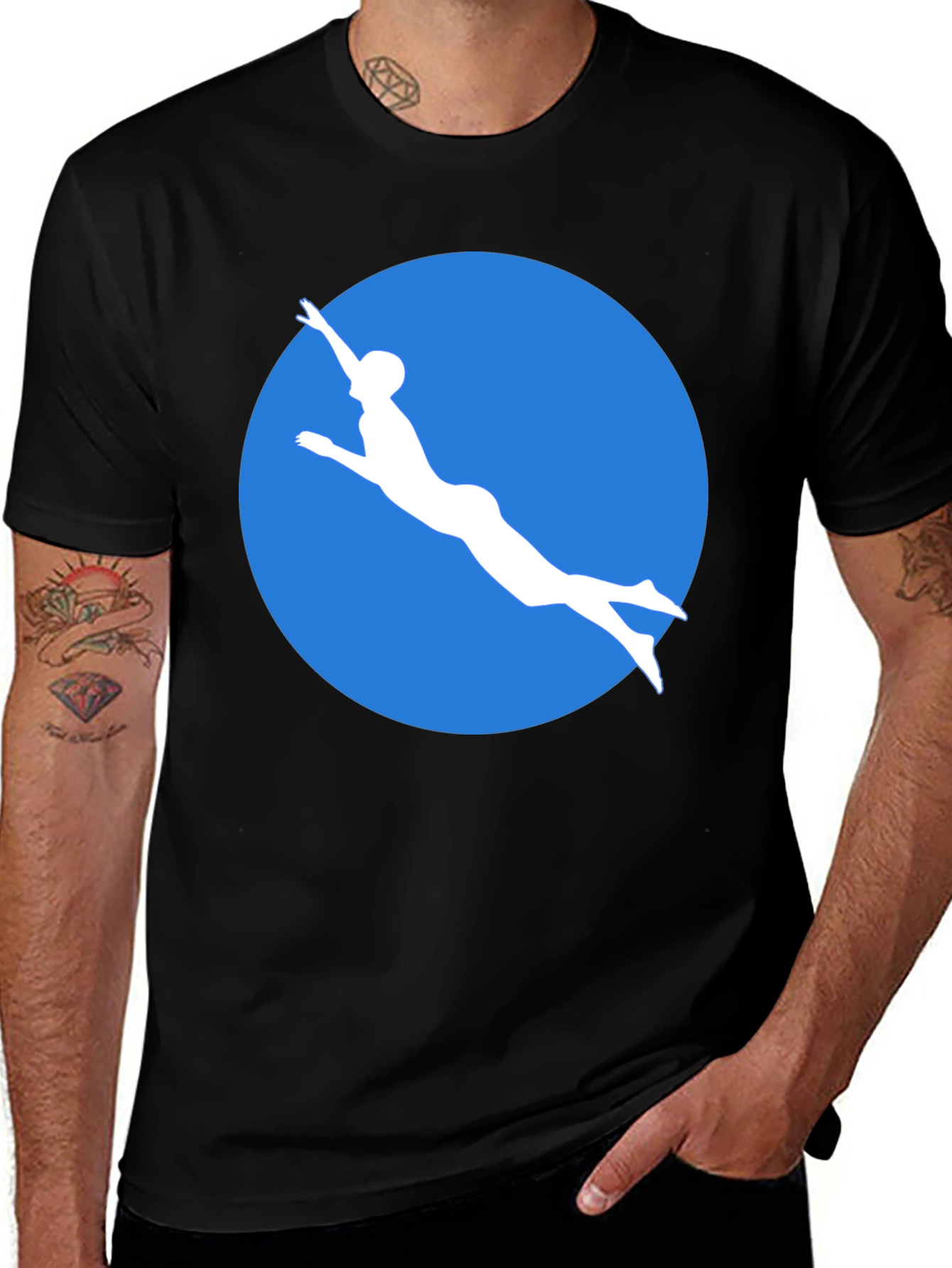 Variant 26 of Diver Silhouette Graphic Tee - Black T-Shirt