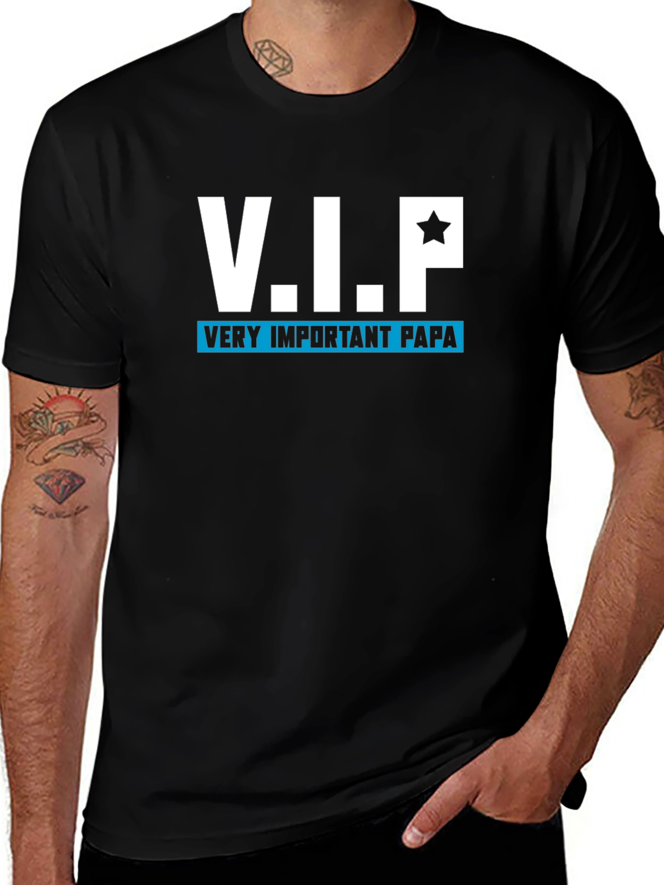 Black V.I.P. Very Important Papa Black T-Shirt main image