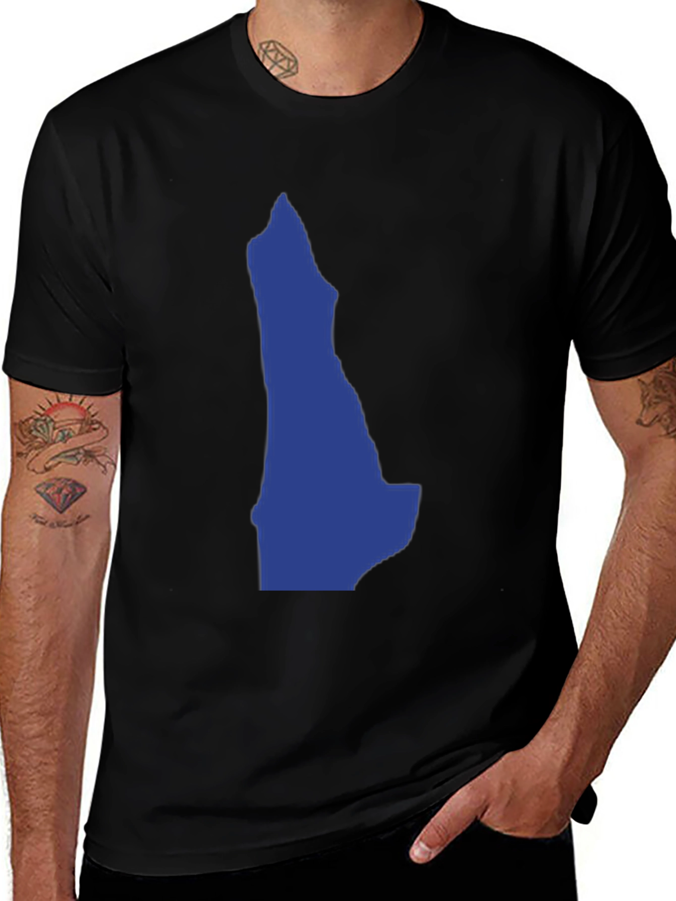 Delaware State Map Graphic Tee - Black
