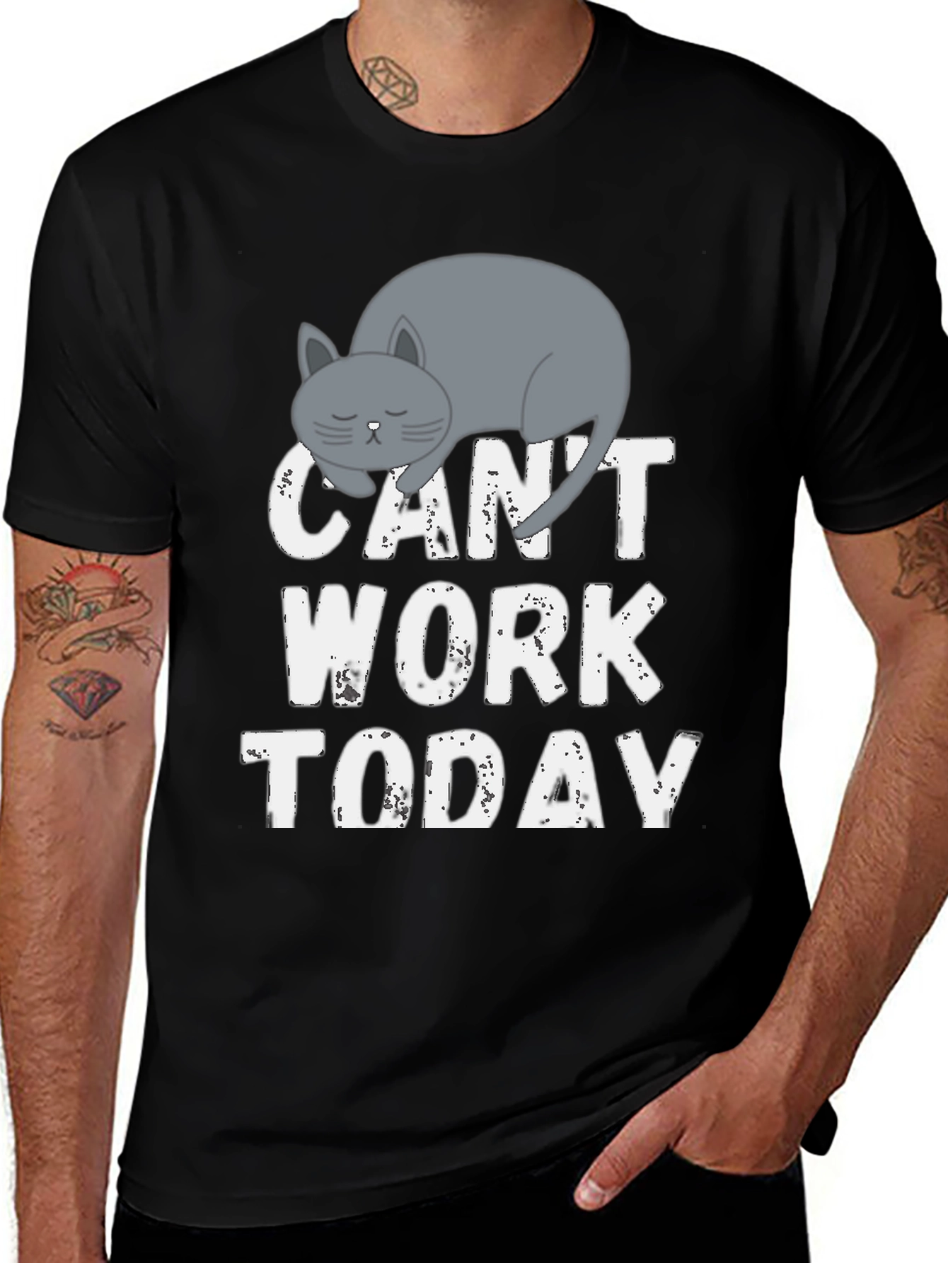 Variant 28 of Can't Work Today Cat Graphic Tee