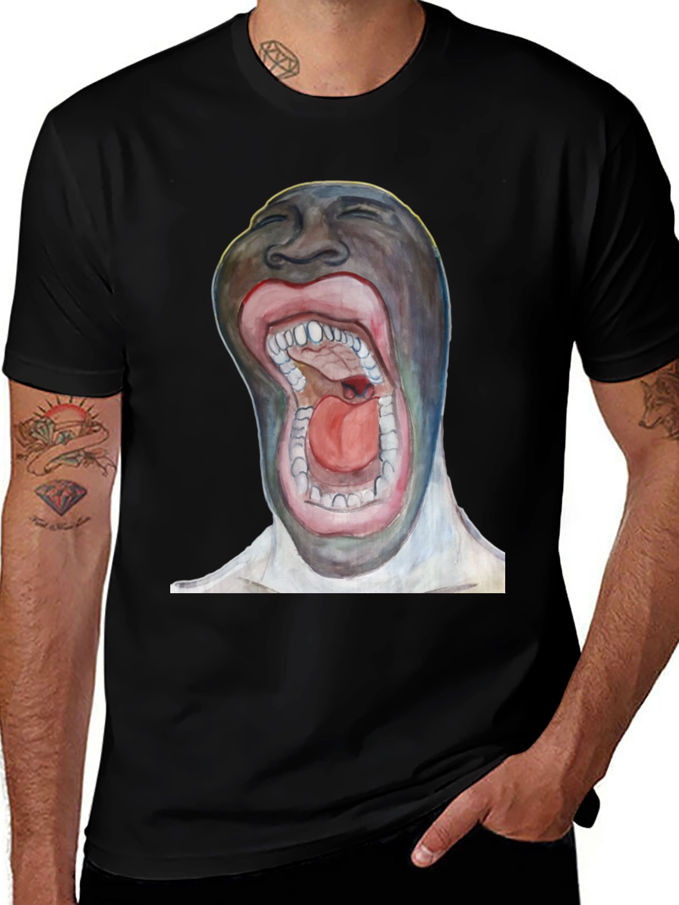 Variant 28 of Surreal Open Mouth Graphic T-Shirt
