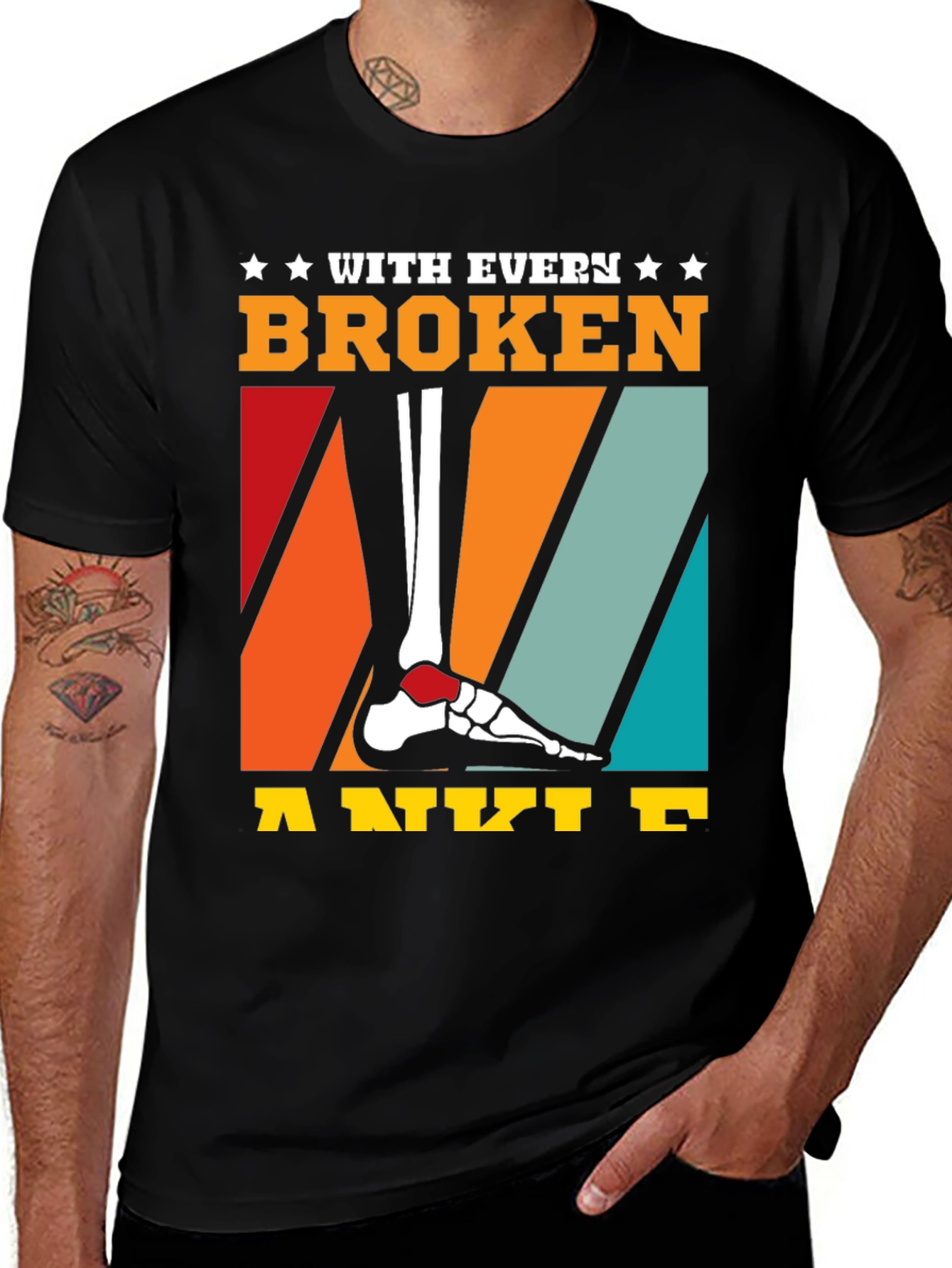 Black Broken Ankle T-Shirt - Humor Tee main image