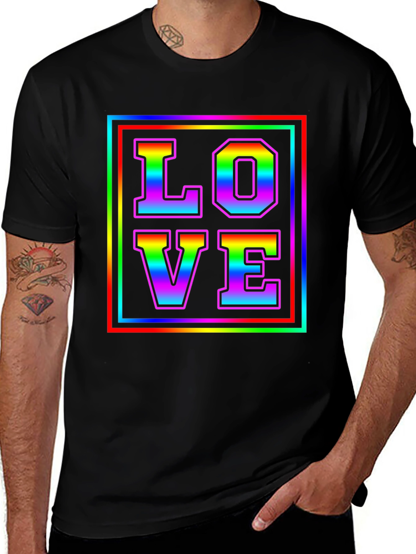 Variant 23 of Rainbow LOVE Graphic Tee - Pride Month T-Shirt