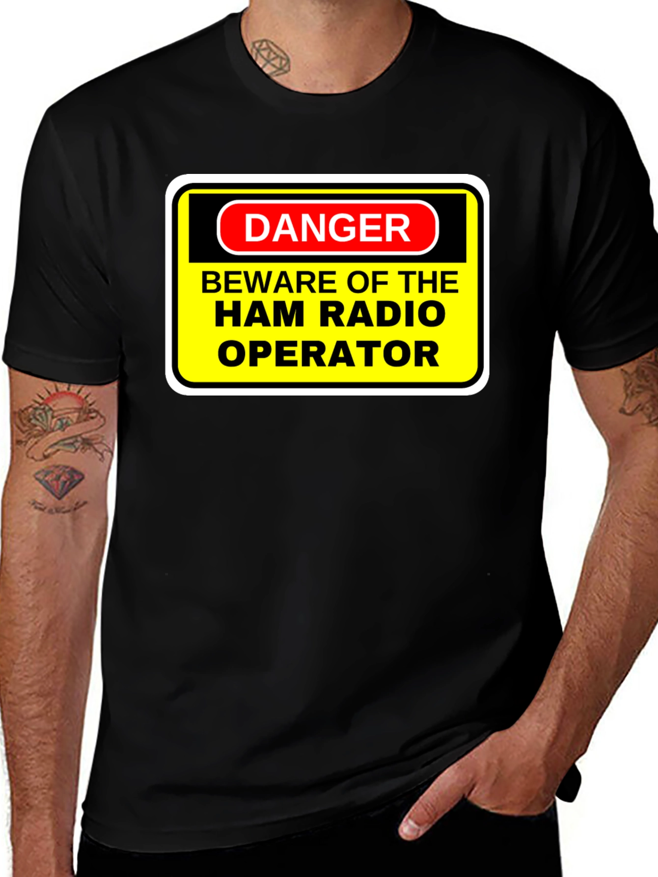 Variant 13 of Beware of Ham Radio Operator Funny T-Shirt
