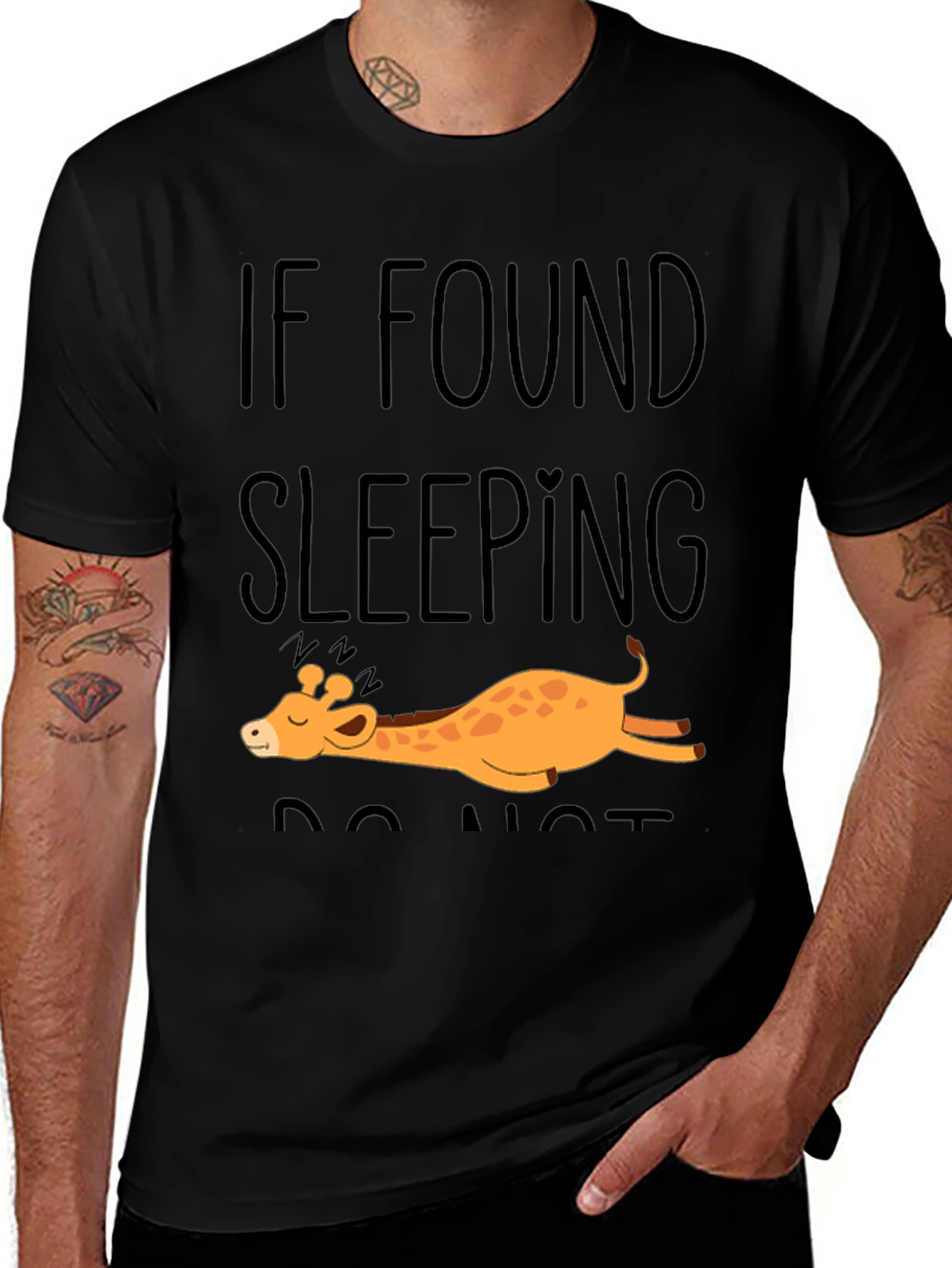 Funny Giraffe Sleeping Tee