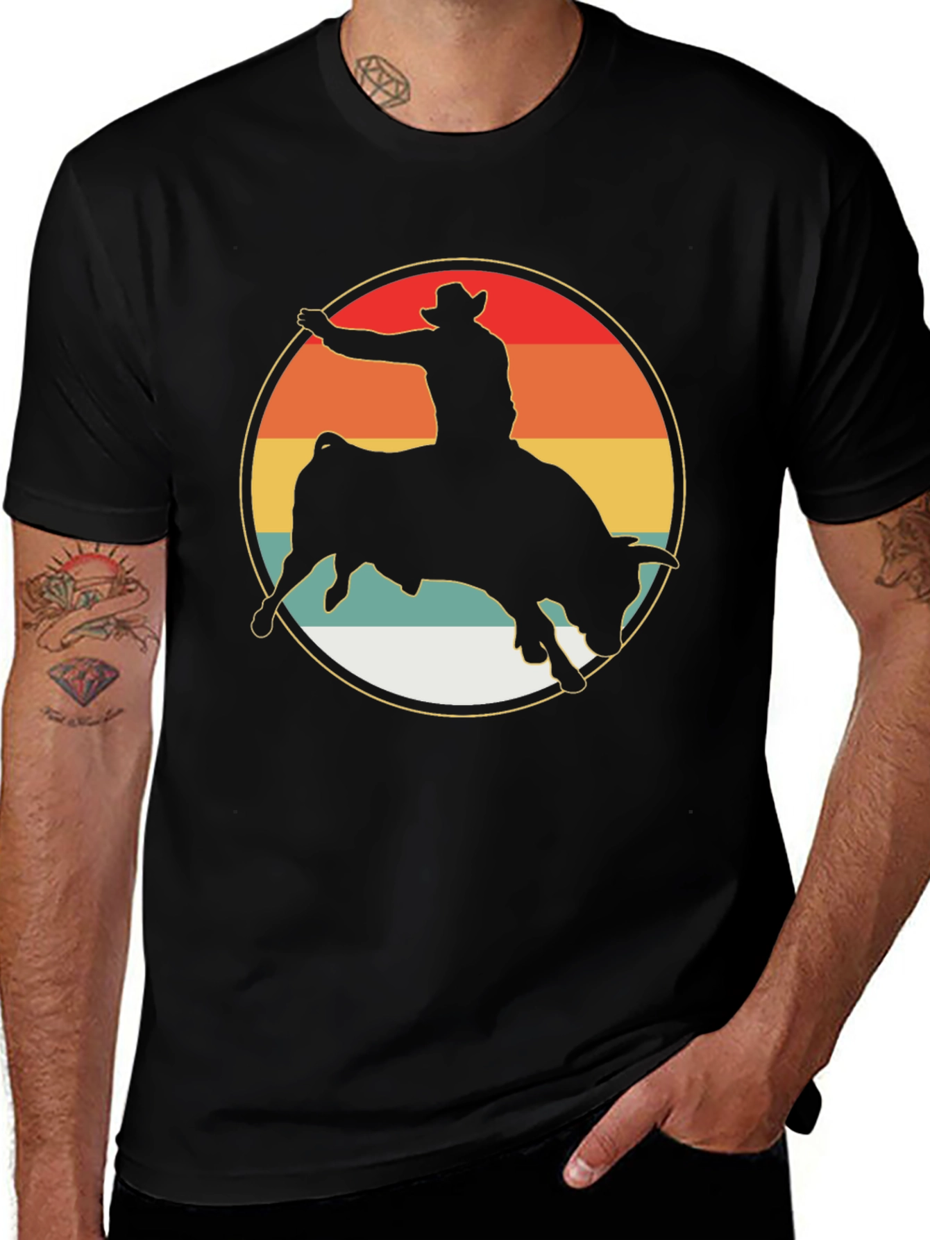 Variant 15 of Retro Rodeo Bull Rider Graphic Tee