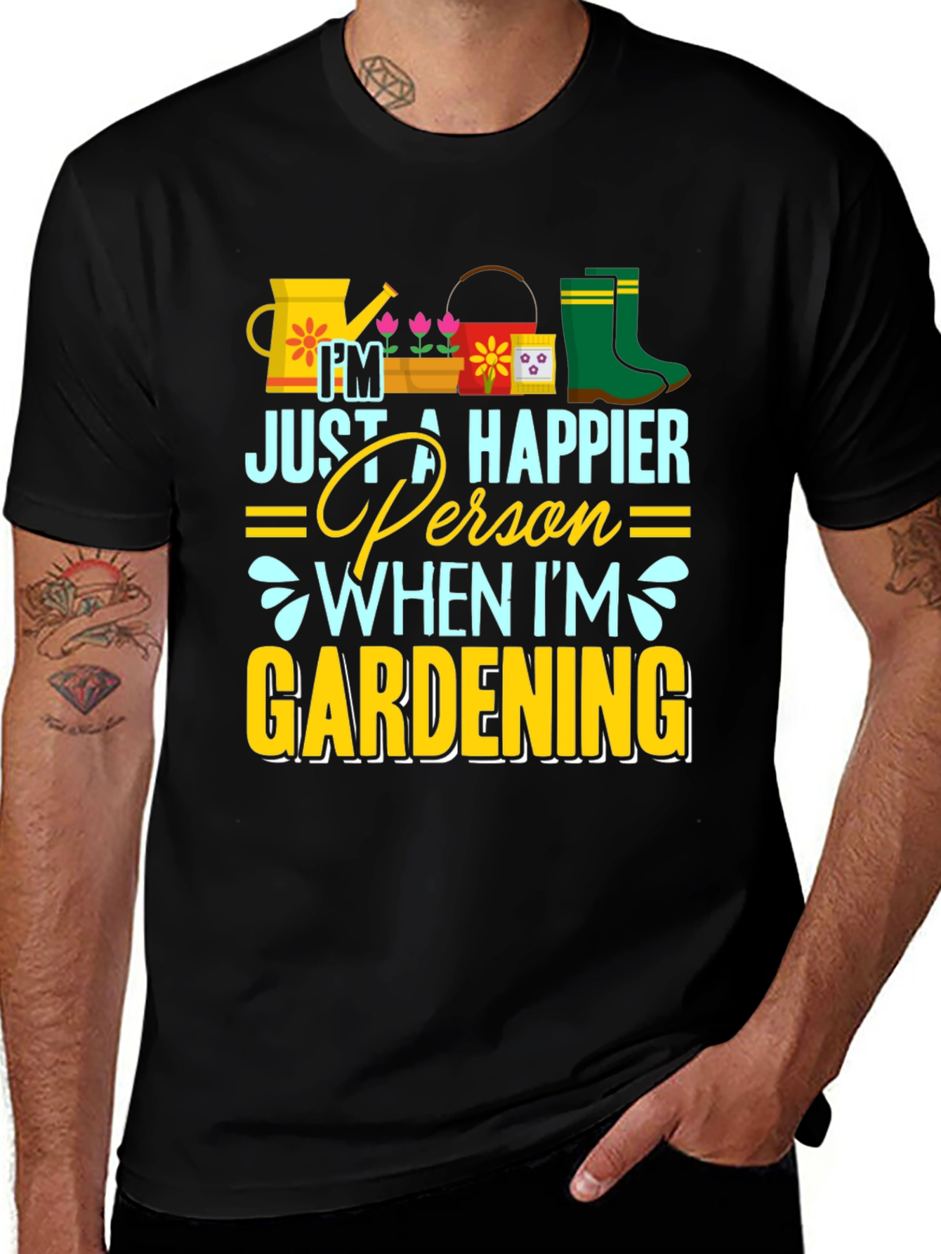 Variant 26 of Gardening Lover T-Shirt - Happier Person When Gardening