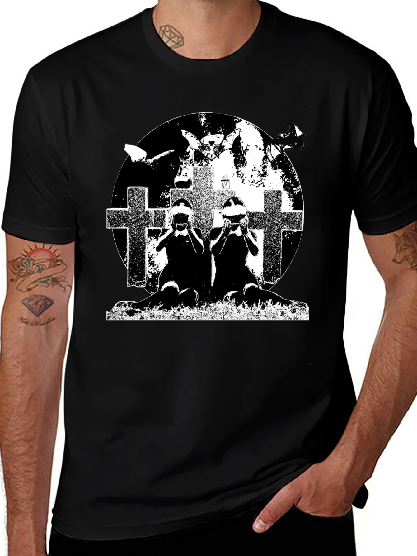 Variant 19 of Spooky Grave Girls Black T-Shirt