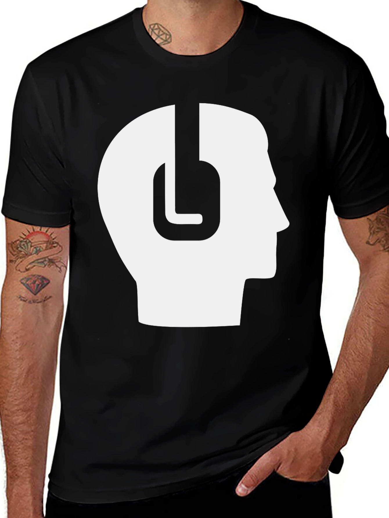 Variant 25 of Mindset T-Shirt - Headphone Human Profile Tee