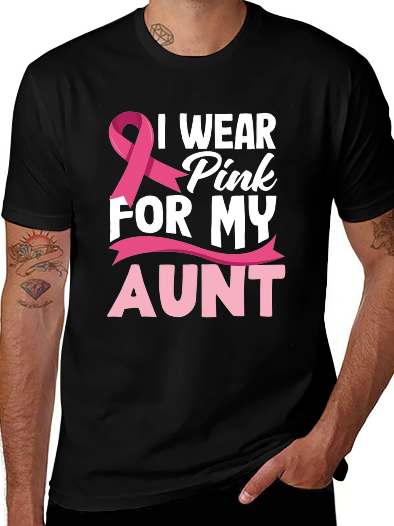 Variant 7 of I Wear Pink For My Aunt Breast Cancer Awareness T-Shirt