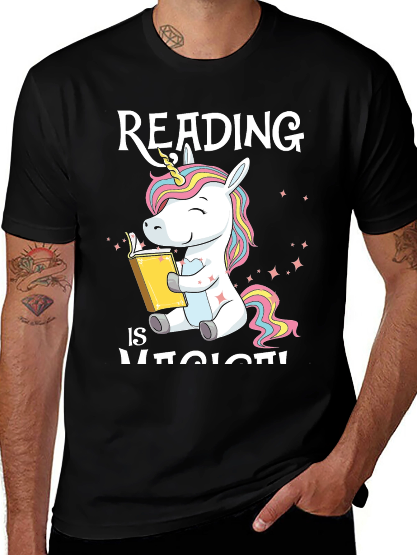 Variant 20 of Unicorn Reading T-Shirt: Magical Book Lover Tee