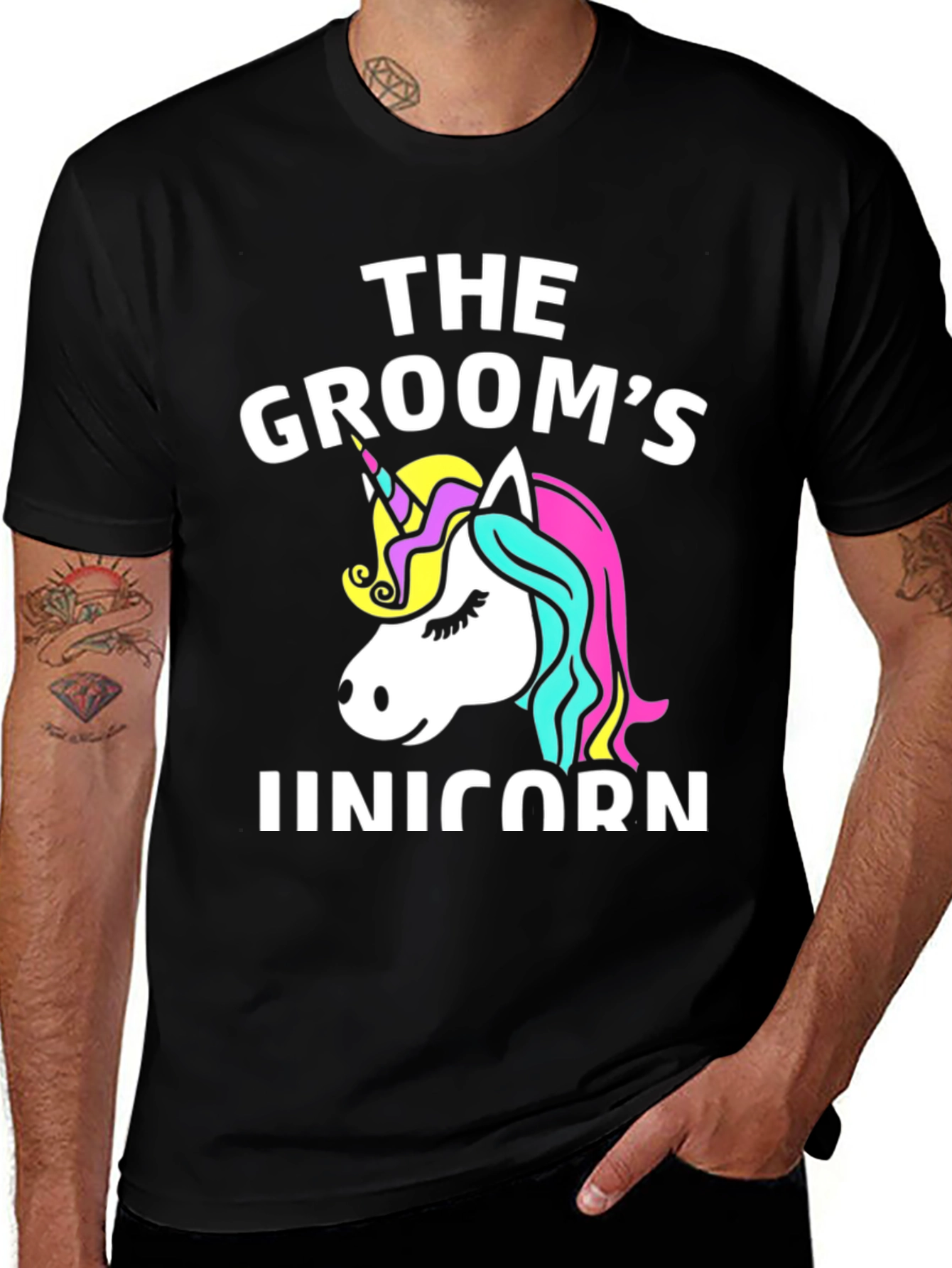 Variant 16 of The Groom's Unicorn T-Shirt Black