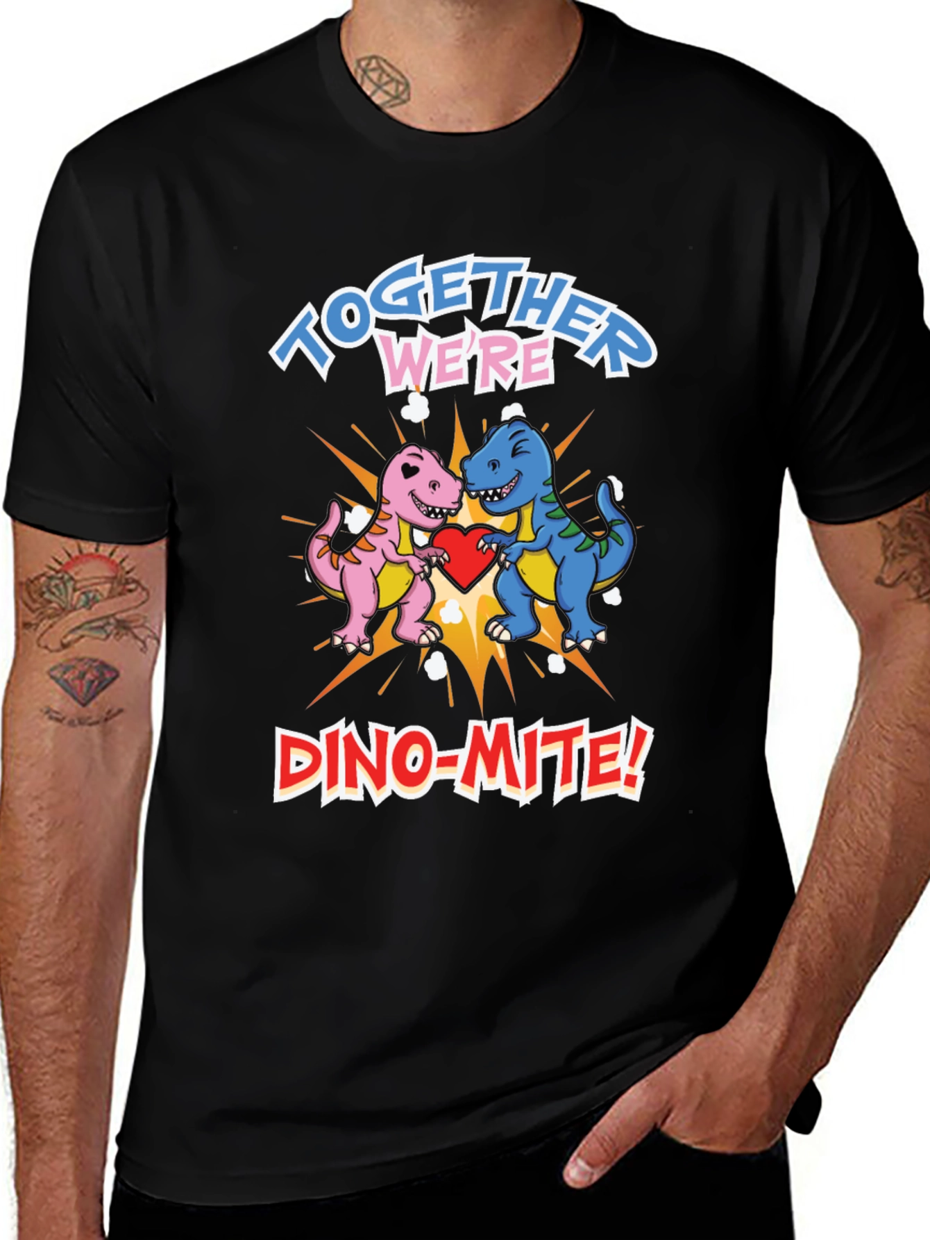 Dino-Mite Couple T-Shirt: Cute Dinosaur Love