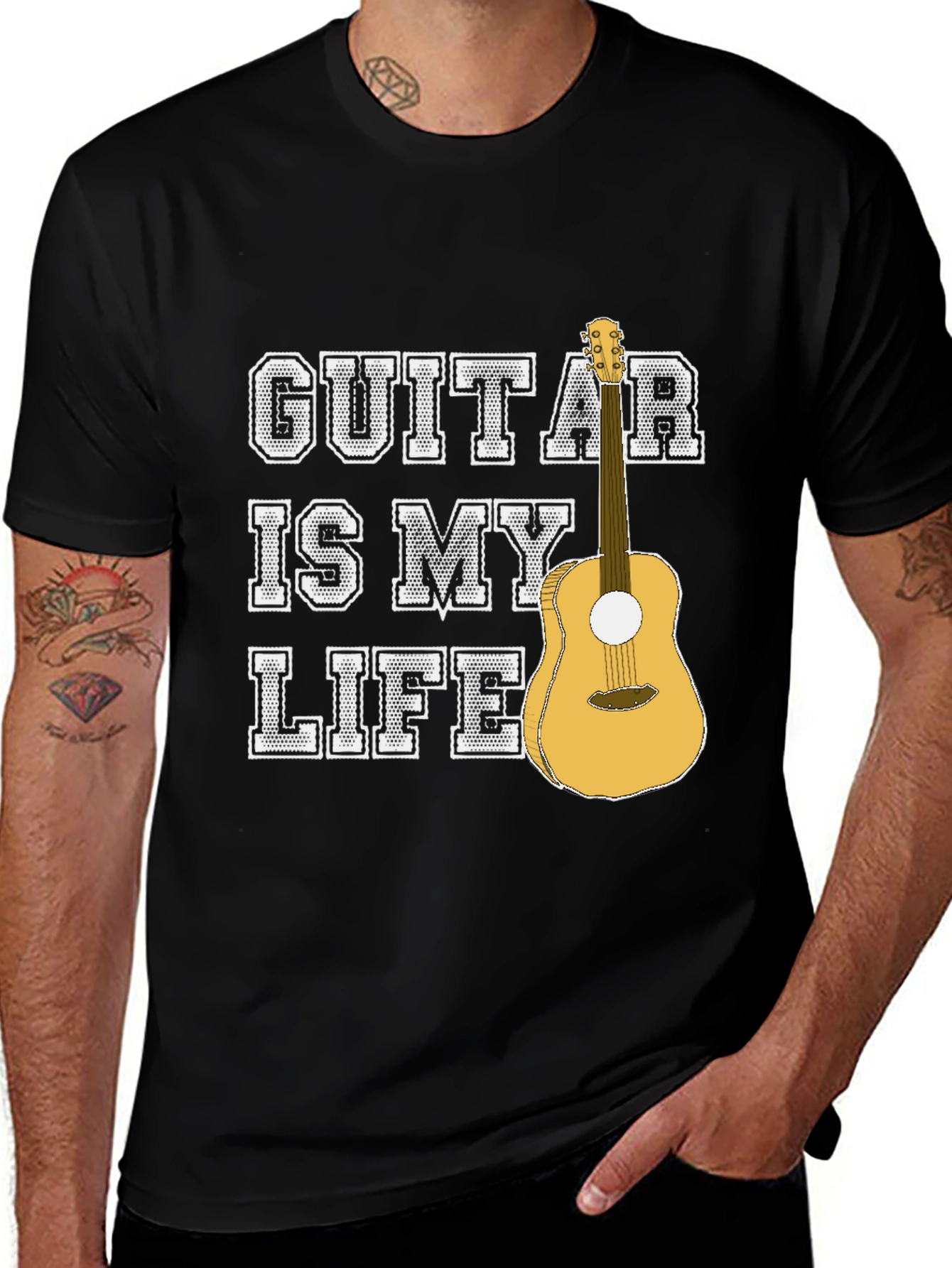Variant 14 of Guitar Is My Life Graphic T-Shirt - Musician Tee