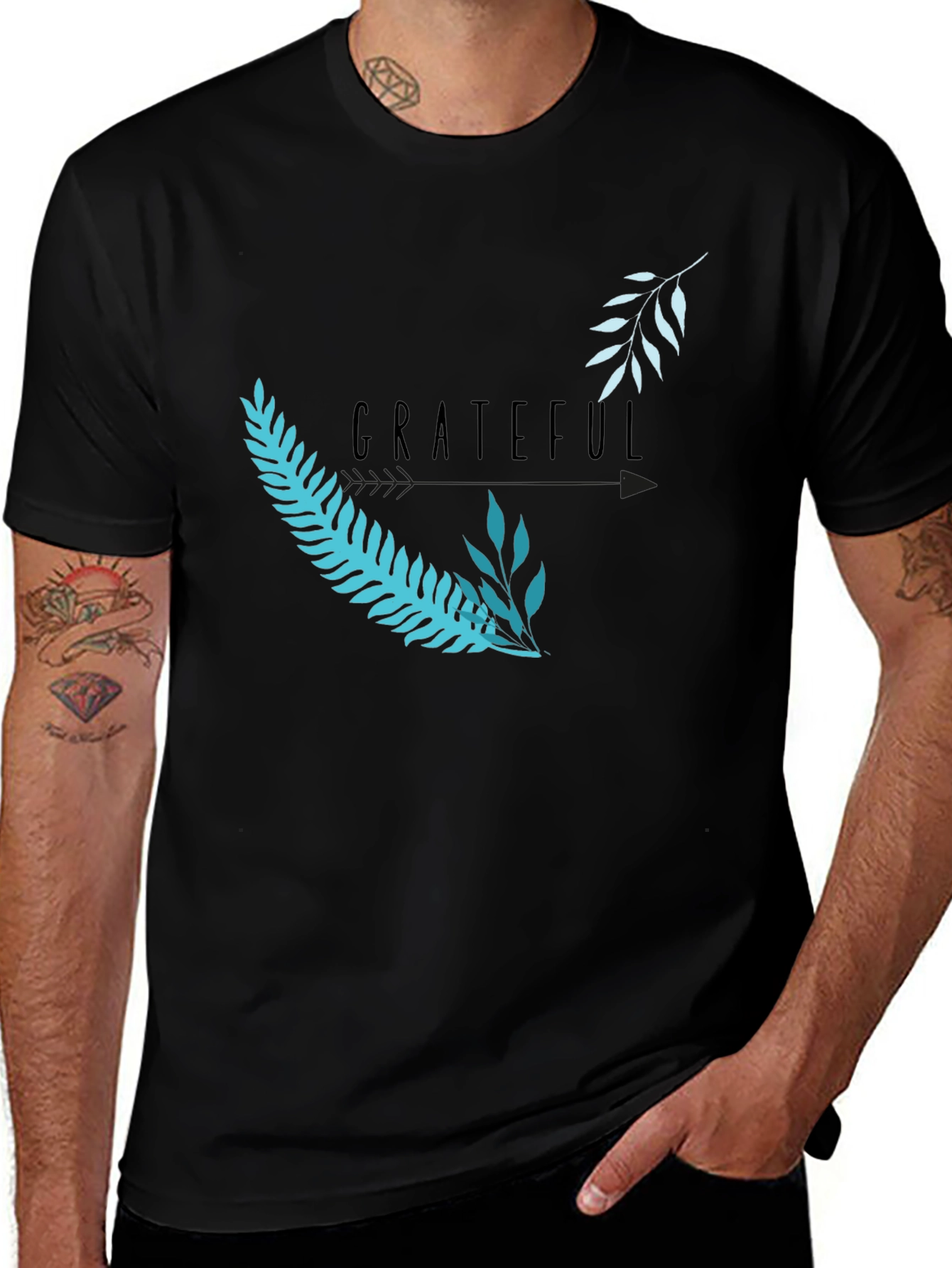 Variant 29 of Grateful Graphic Tee - Black Casual T-Shirt