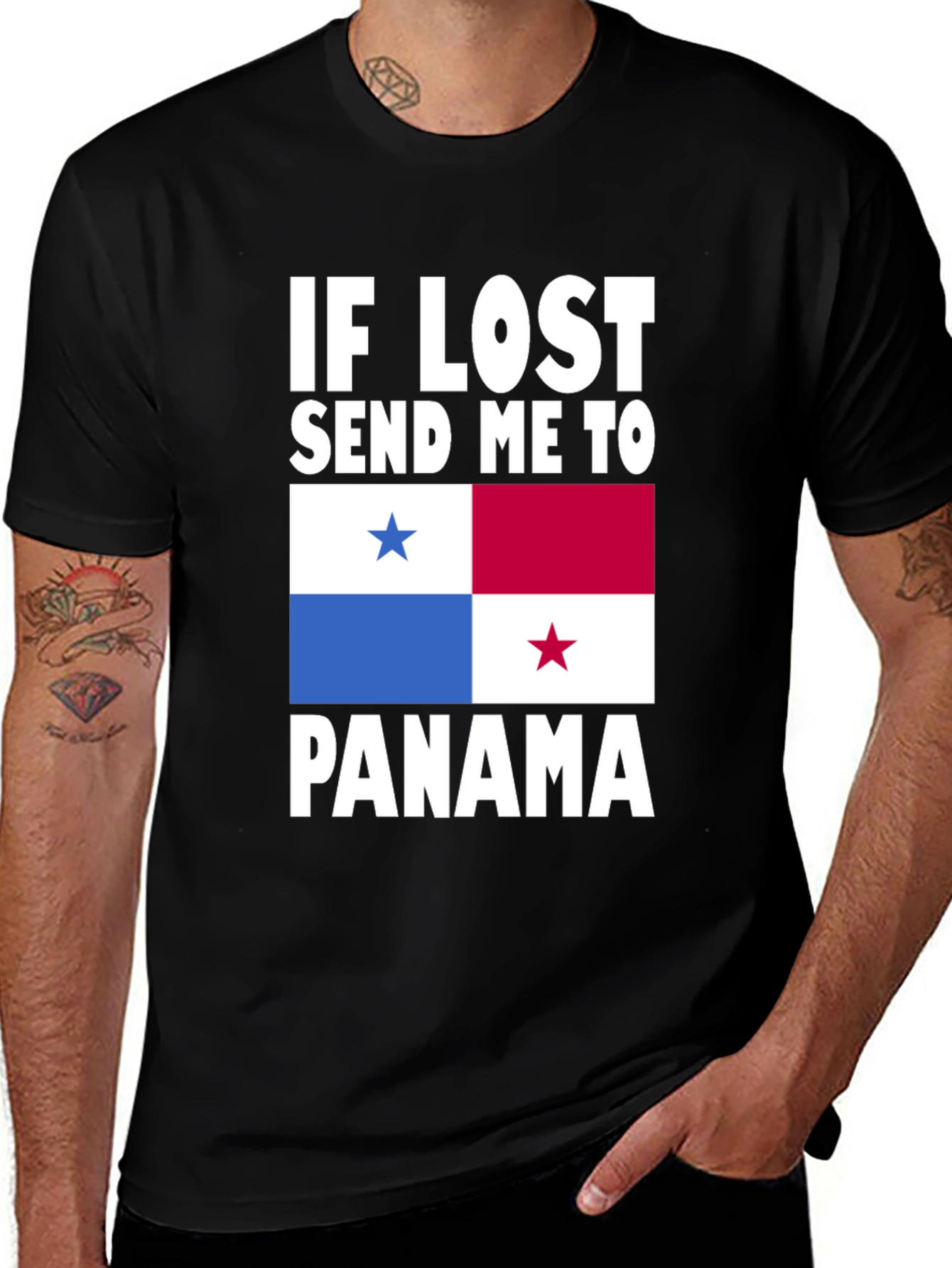 Variant 22 of If Lost Send Me To Panama Black T-Shirt