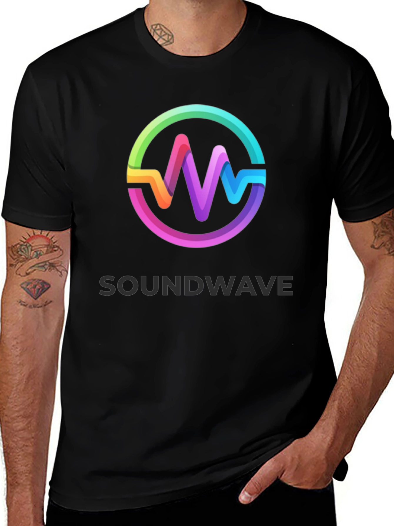 Variant 17 of Soundwave Spectrum Graphic Black T-Shirt