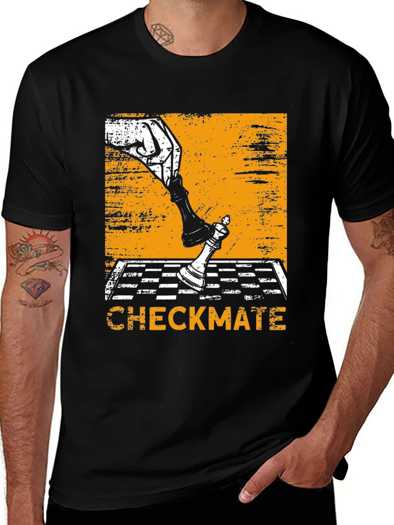 Variant 23 of Checkmate Chess Graphic Tee - Stylish Black T-Shirt for Chess Lovers