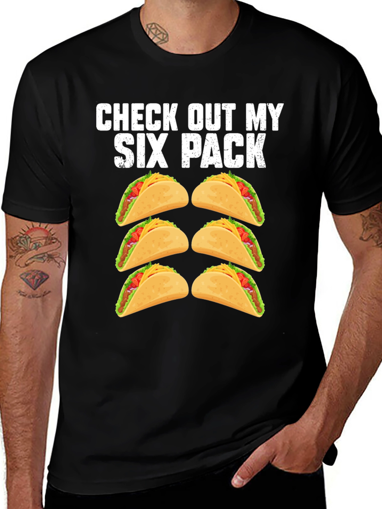 Variant 26 of Funny Taco Six Pack Graphic T-Shirt