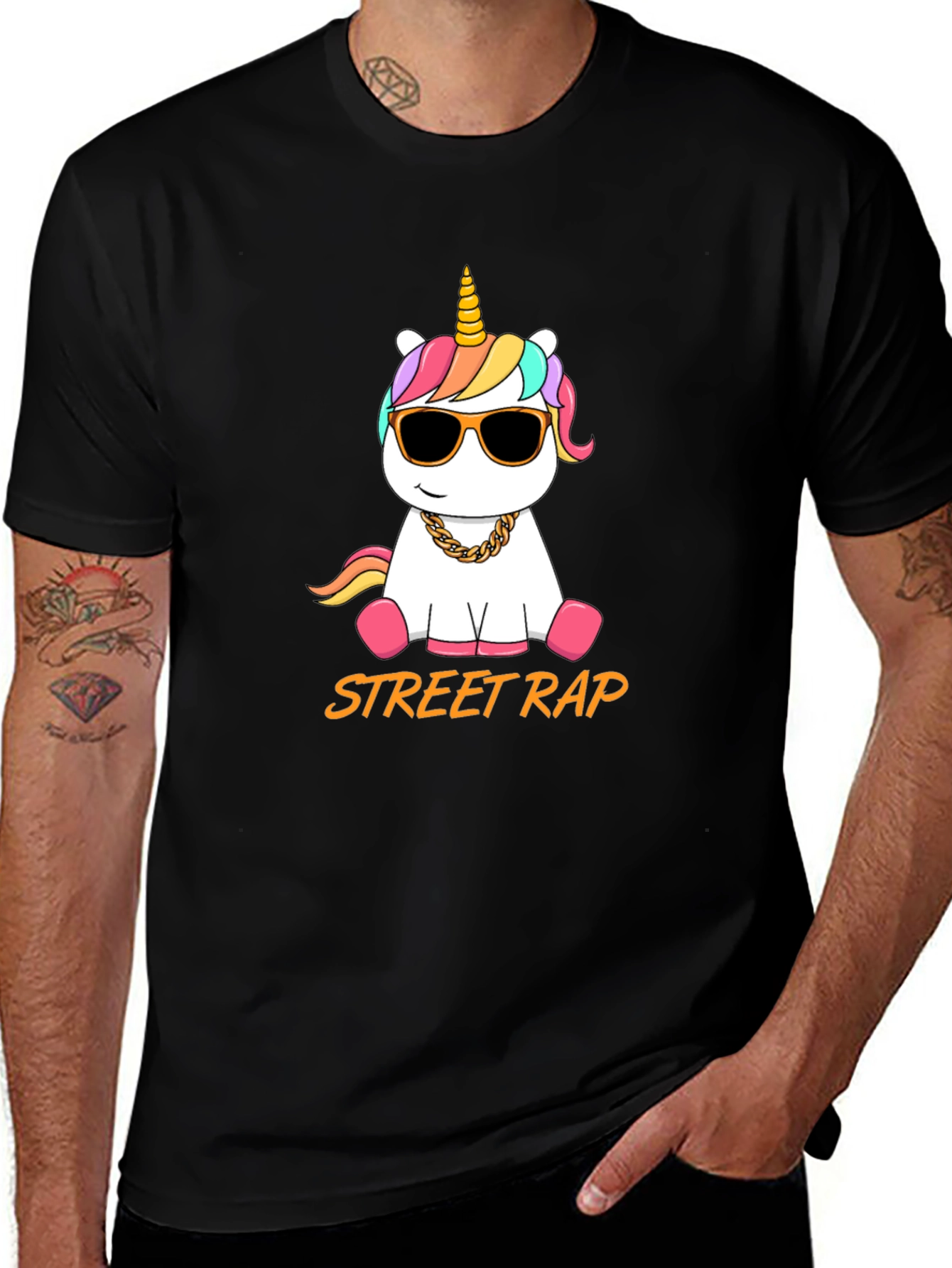 Variant 10 of Street Rap Unicorn Black T-Shirt