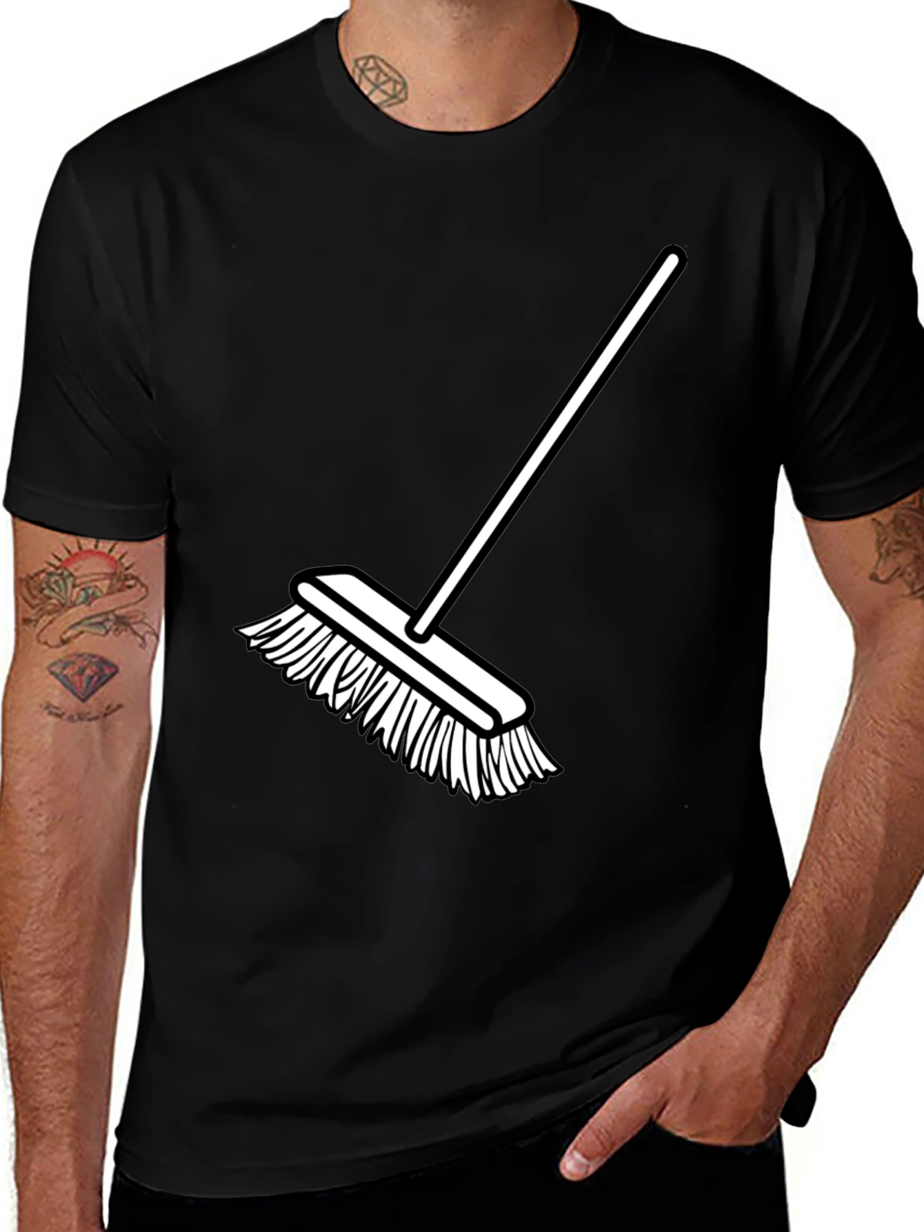 Variant 19 of Novelty Broom Graphic Tee - Clean Up in Style!
