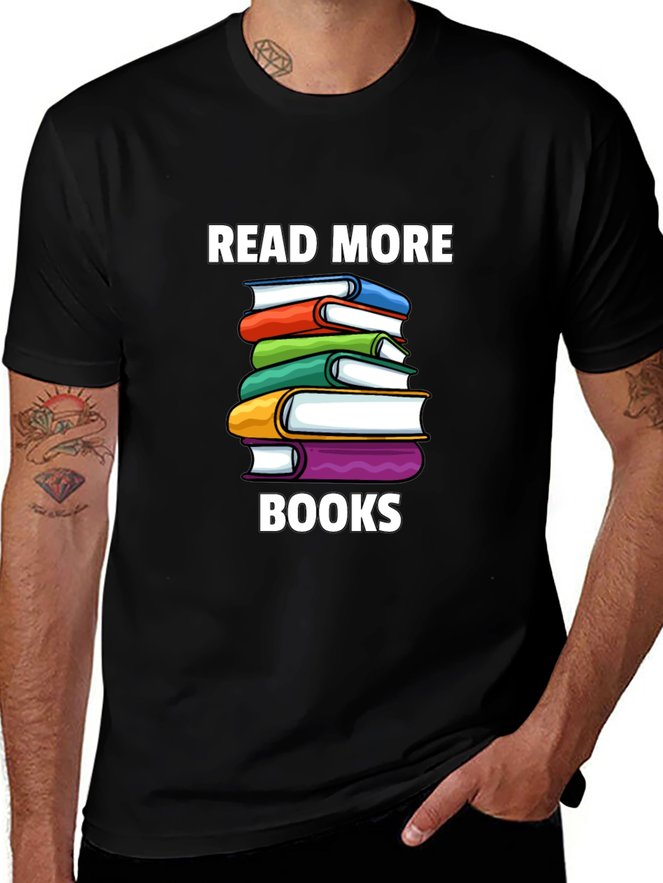 Variant 17 of Read More Books Graphic Tee - Book Lover T-Shirt