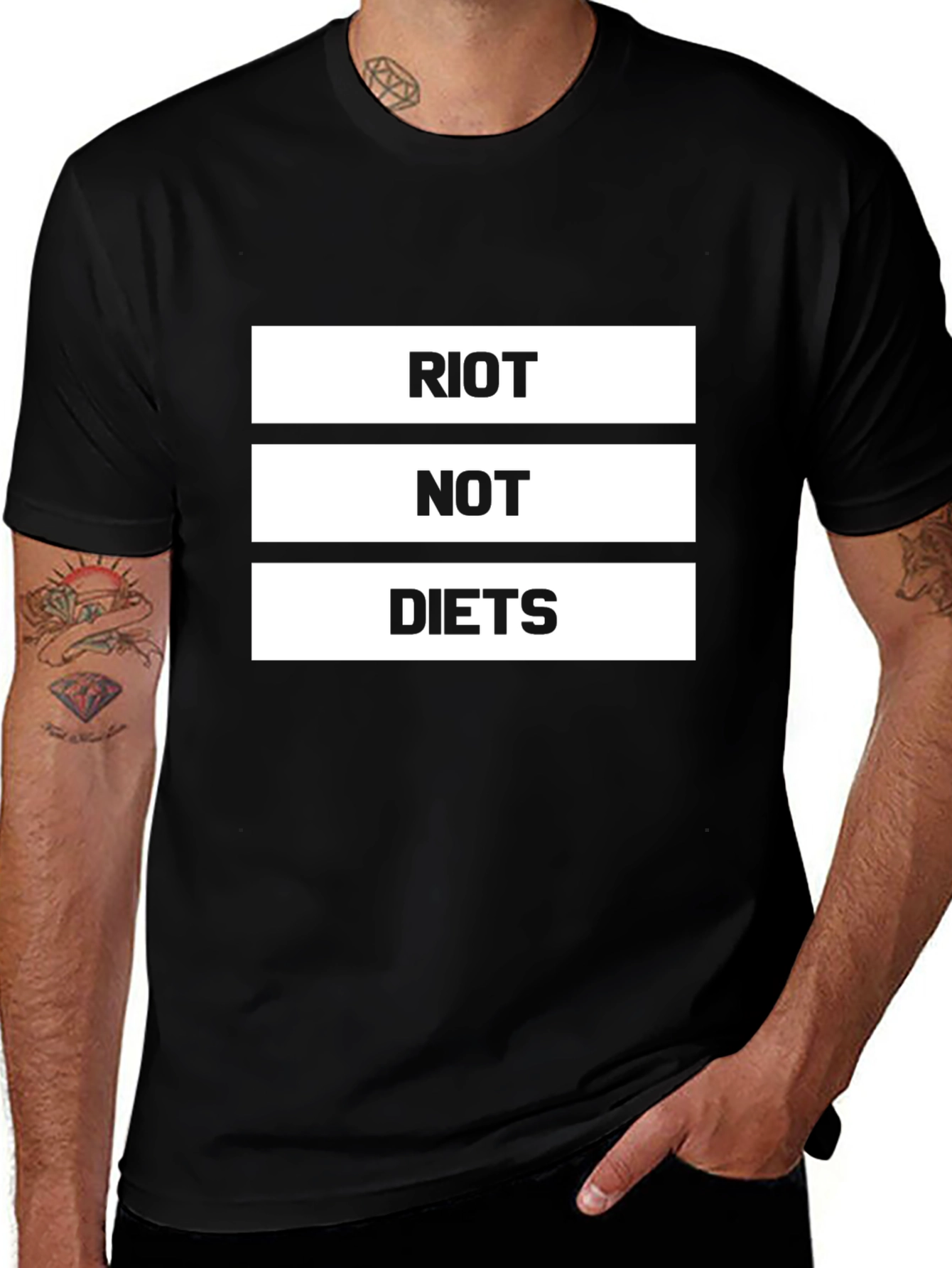 Variant 4 of Riot Not Diets Graphic Tee - Bold Statement Shirt