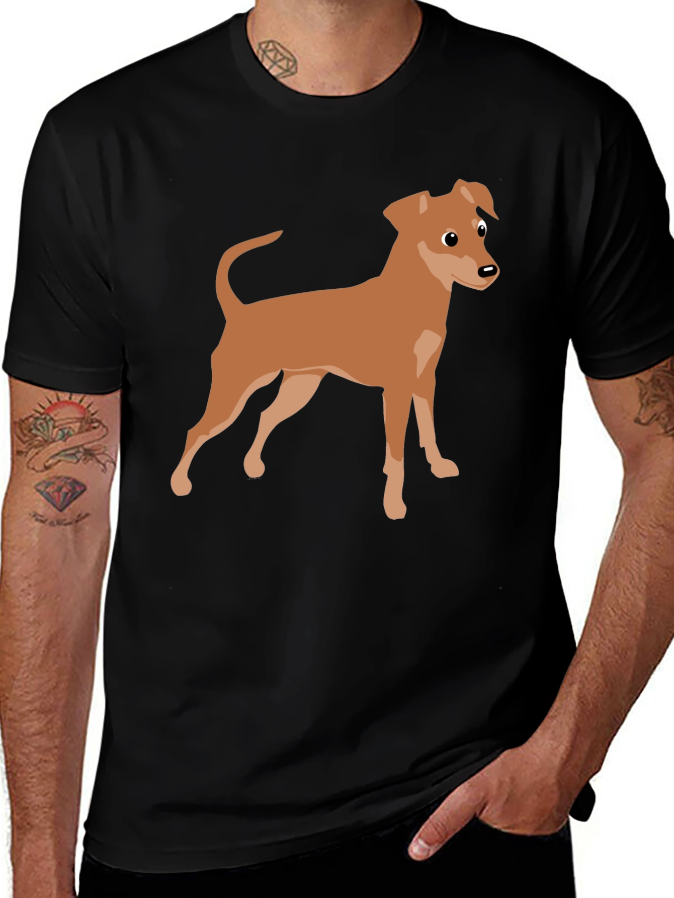 Variant 11 of Dog Breed Graphic Tee - Black Cotton Blend