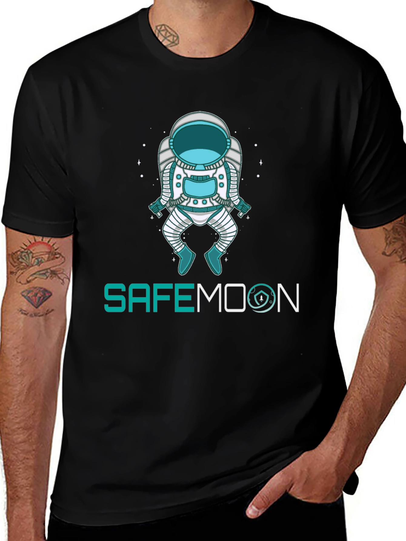 SafeMoon Astronaut Graphic Tee - Black Crypto T-Shirt