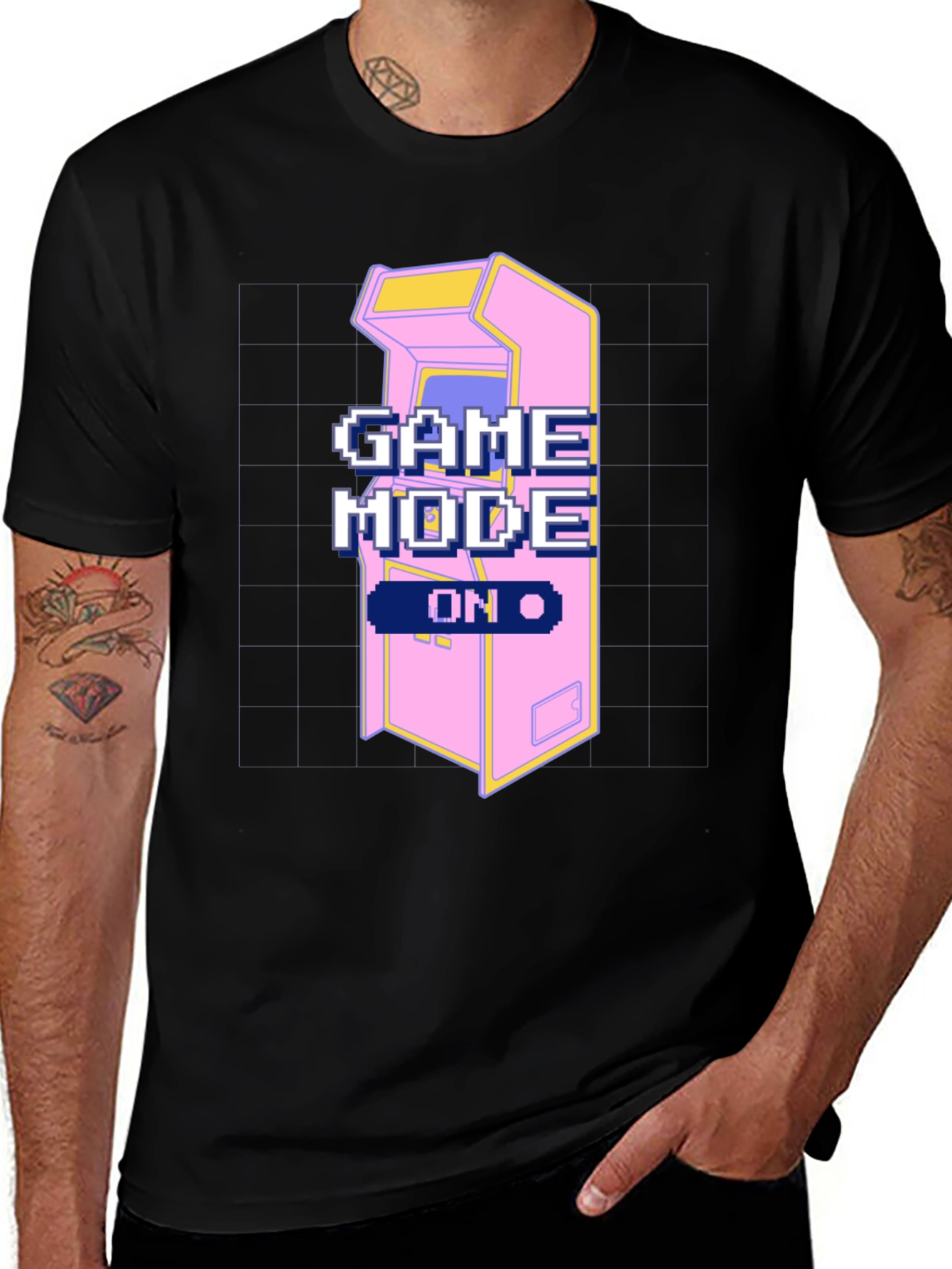 Variant 19 of Retro Gamer Mode On Black T-Shirt