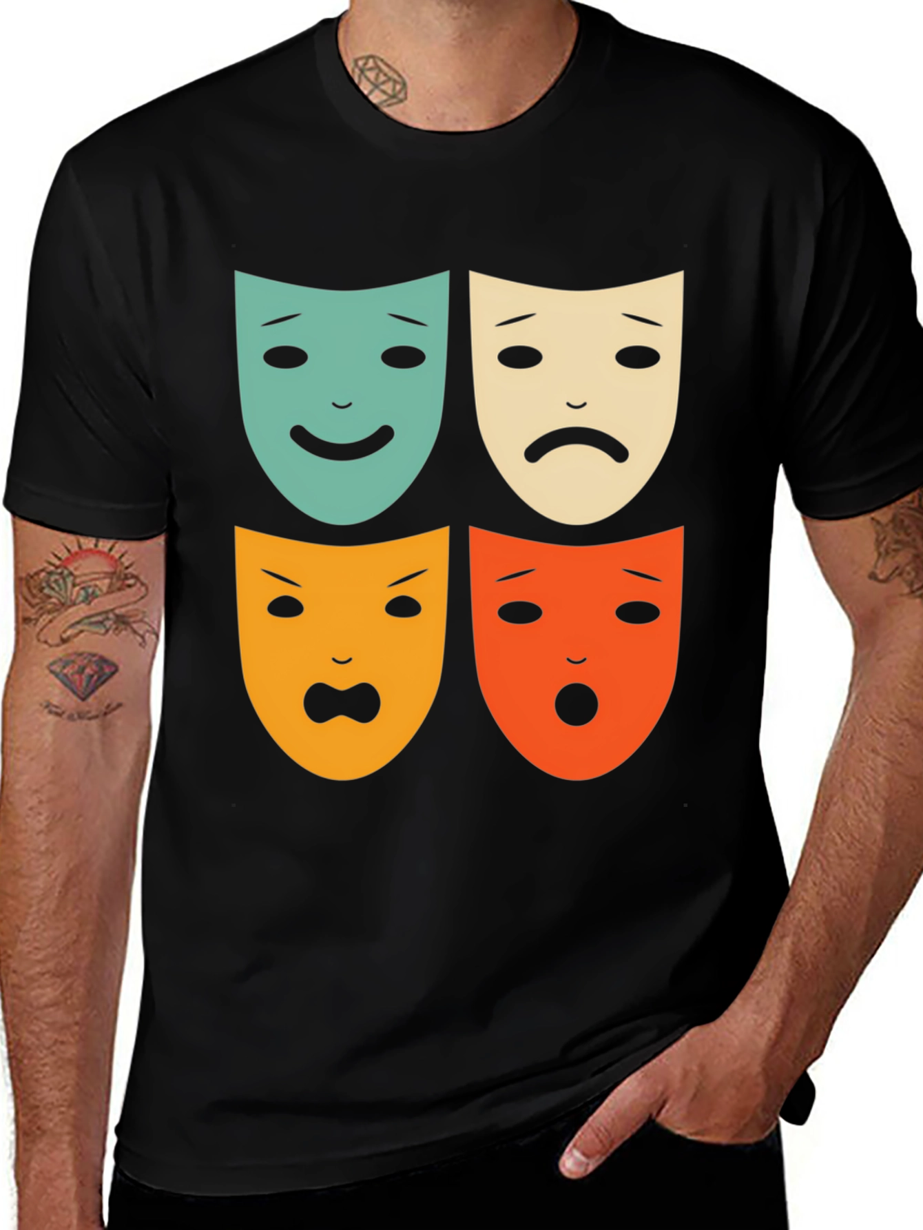 Variant 24 of Drama Masks Graphic Tee - Unisex Soft Cotton T-Shirt