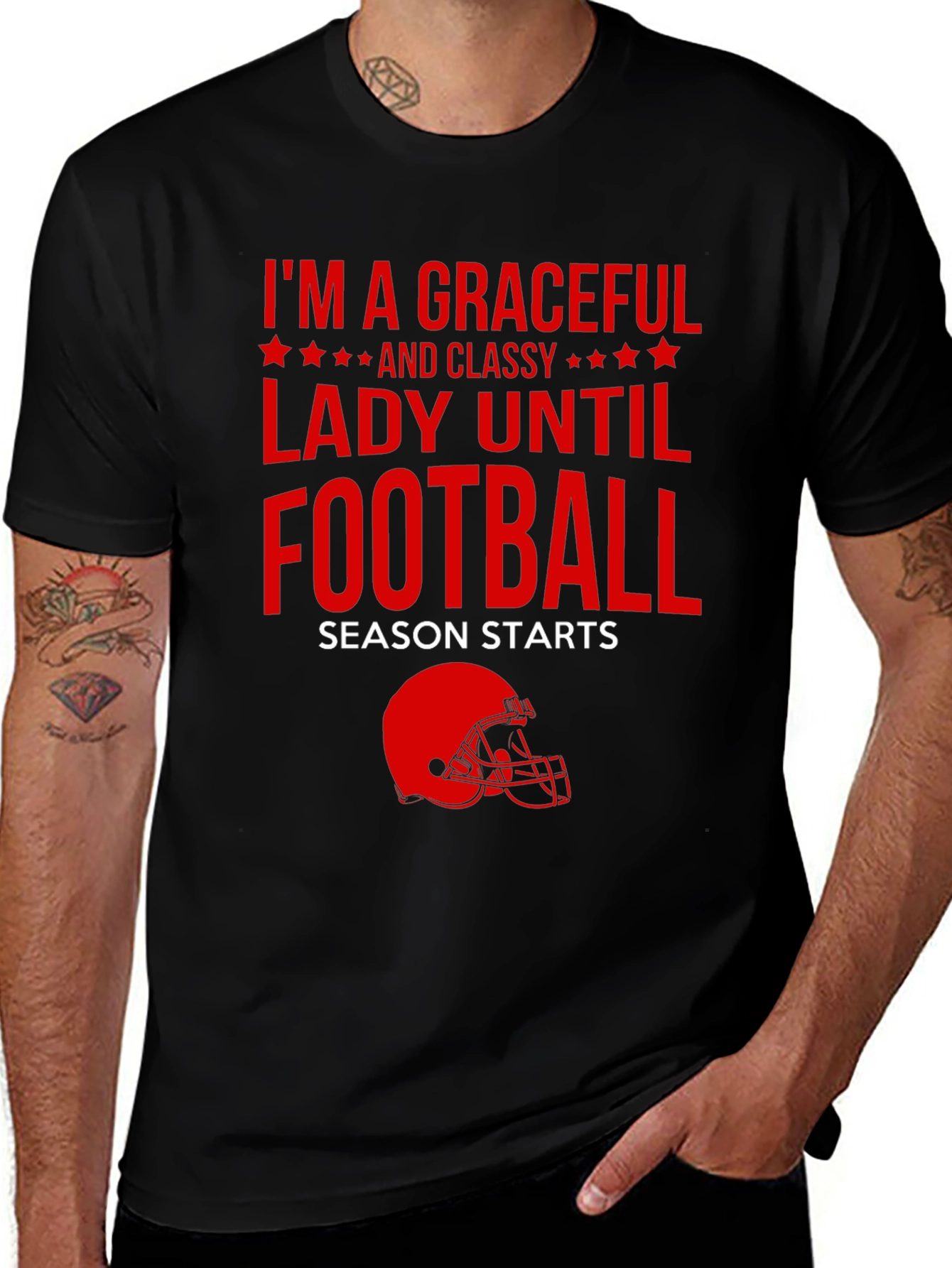 Variant 30 of Graceful Lady Football Season Graphic Tee