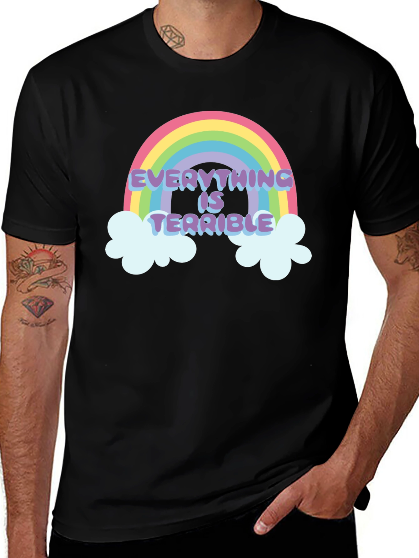 Variant 26 of Everything is Terrible Rainbow Graphic T-Shirt