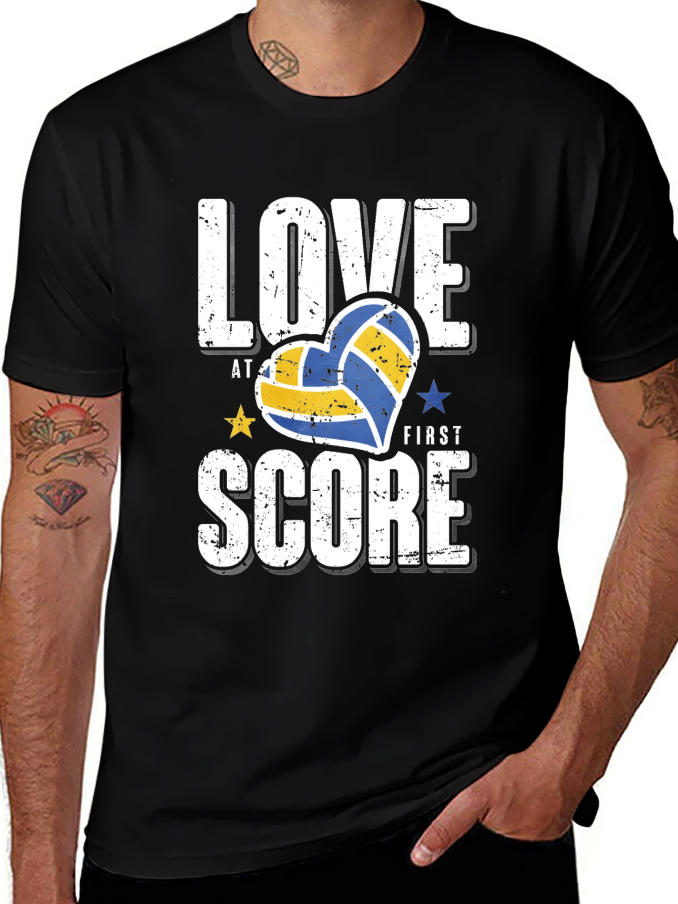 Variant 29 of Volleyball Love at First Score Graphic Tee