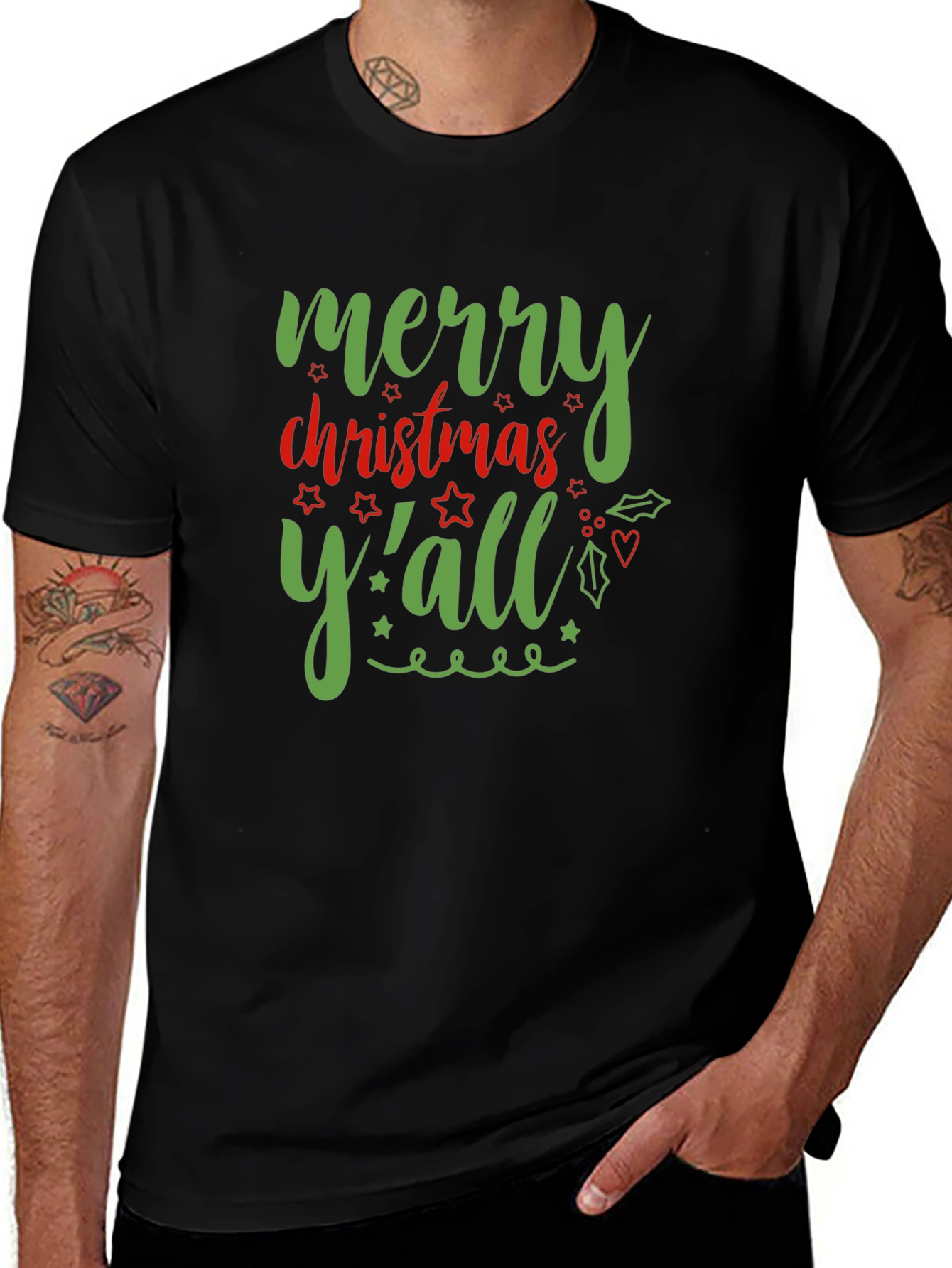 Variant 14 of Merry Christmas Y'all Graphic T-Shirt