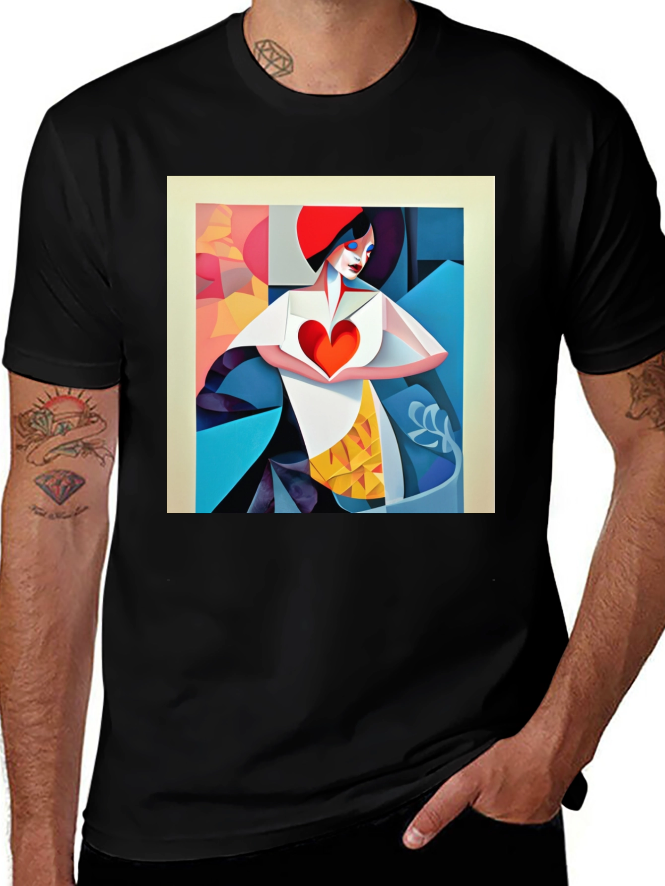 Variant 22 of Abstract Heart Art Graphic Tee