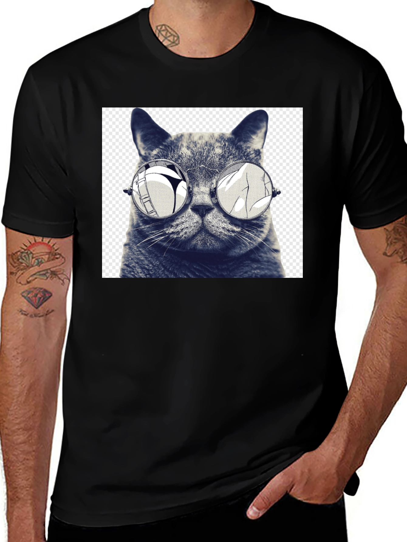 Variant 3 of Cool Cat Tee: Funny Graphic Print T-Shirt