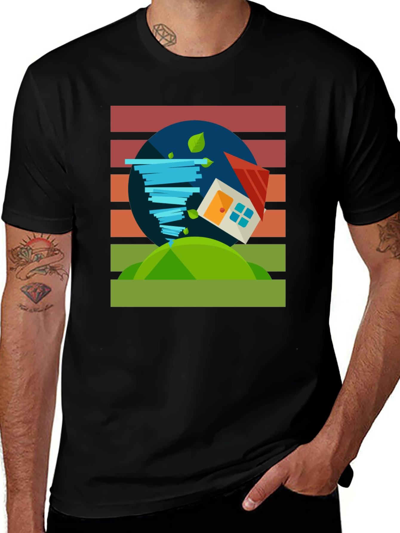 Variant 14 of Tornado House Graphic Tee - Disaster Humor Shirt