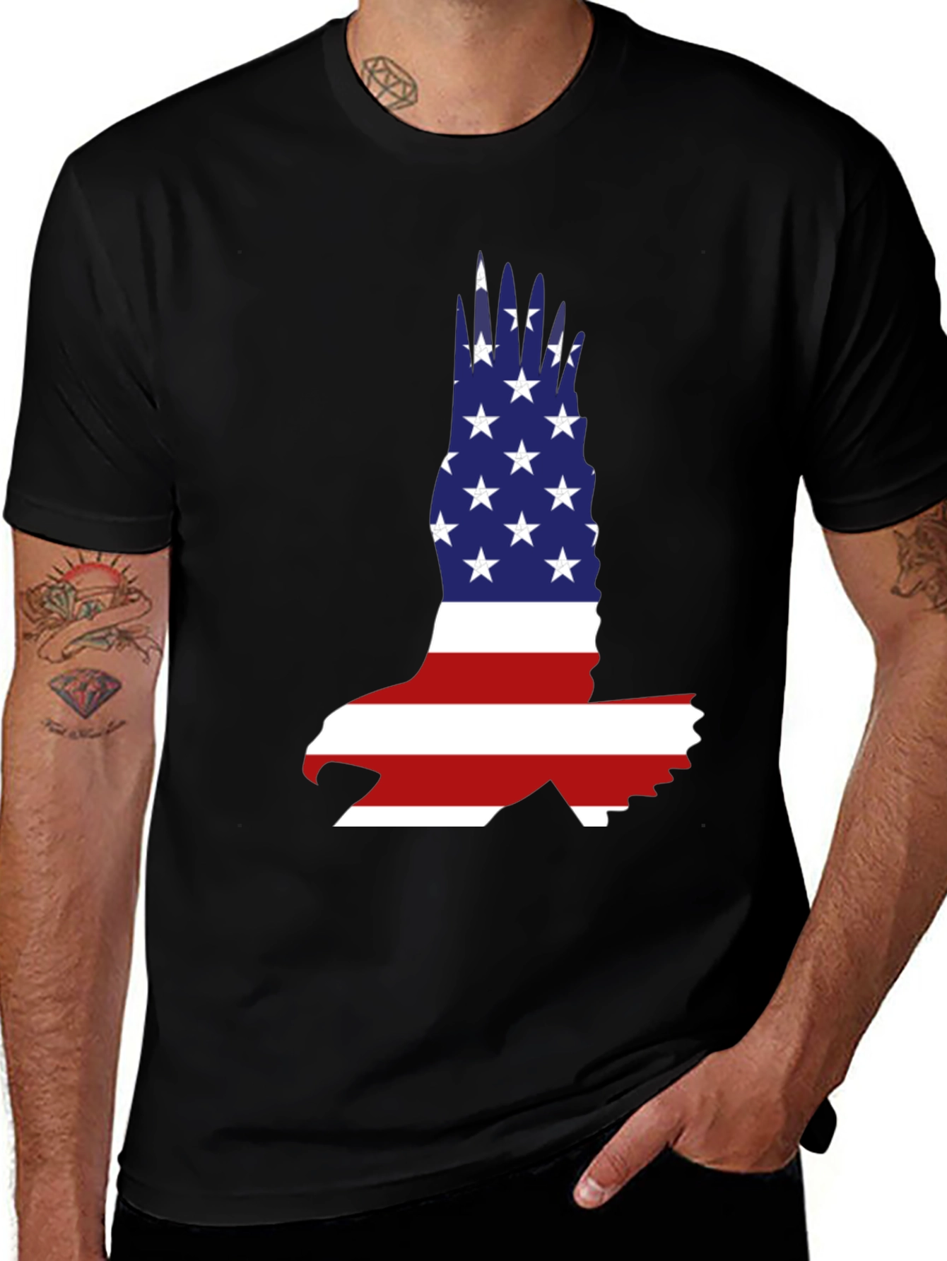 Variant 5 of American Flag Eagle Graphic T-Shirt