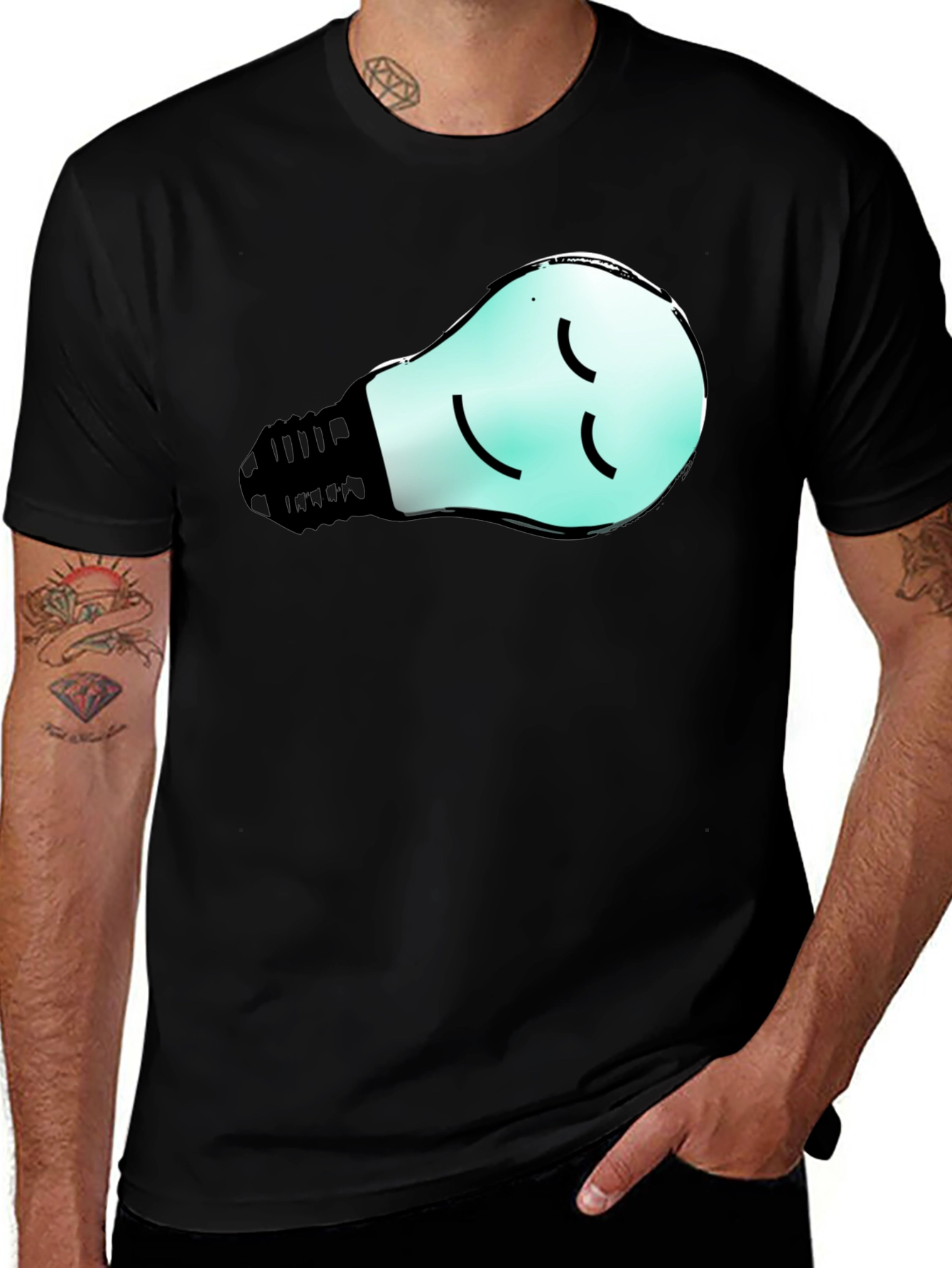 Variant 5 of Cool Light Bulb Graphic T-Shirt - Relaxed Style