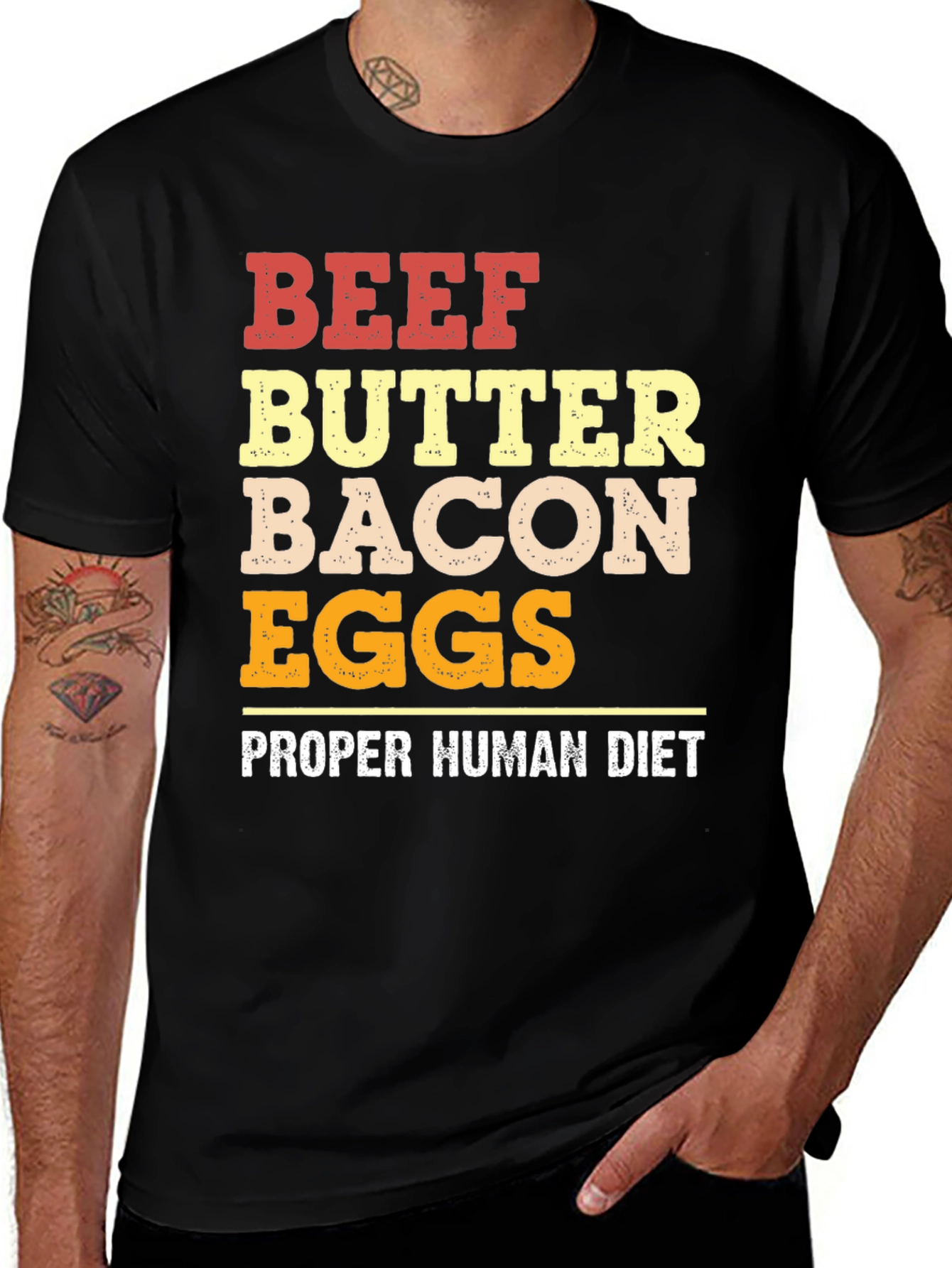 Variant 13 of Beef Butter Bacon Eggs T-Shirt - Proper Human Diet Tee