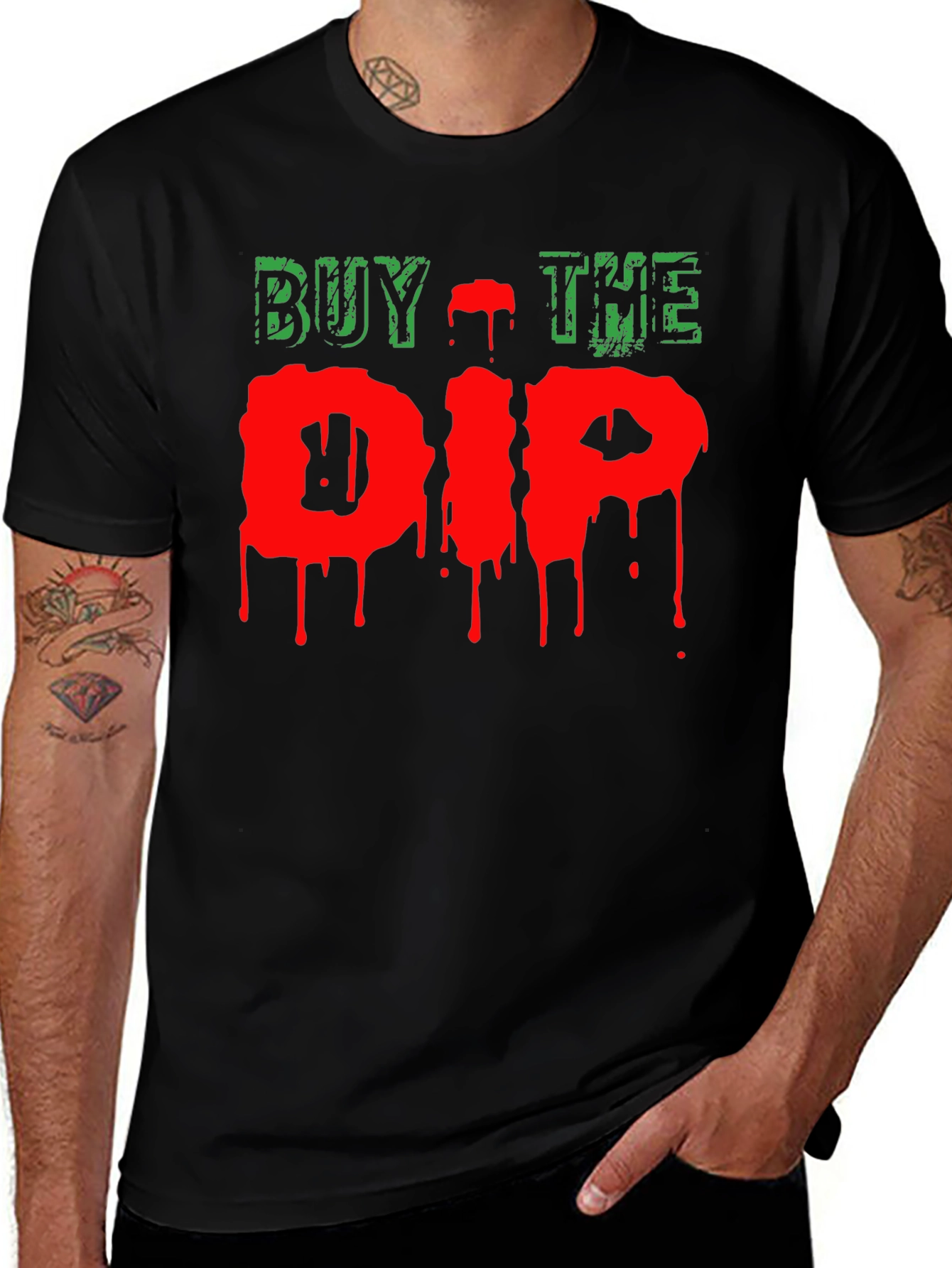 Buy The Dip Graphic T-Shirt - Black Short Sleeve Tee